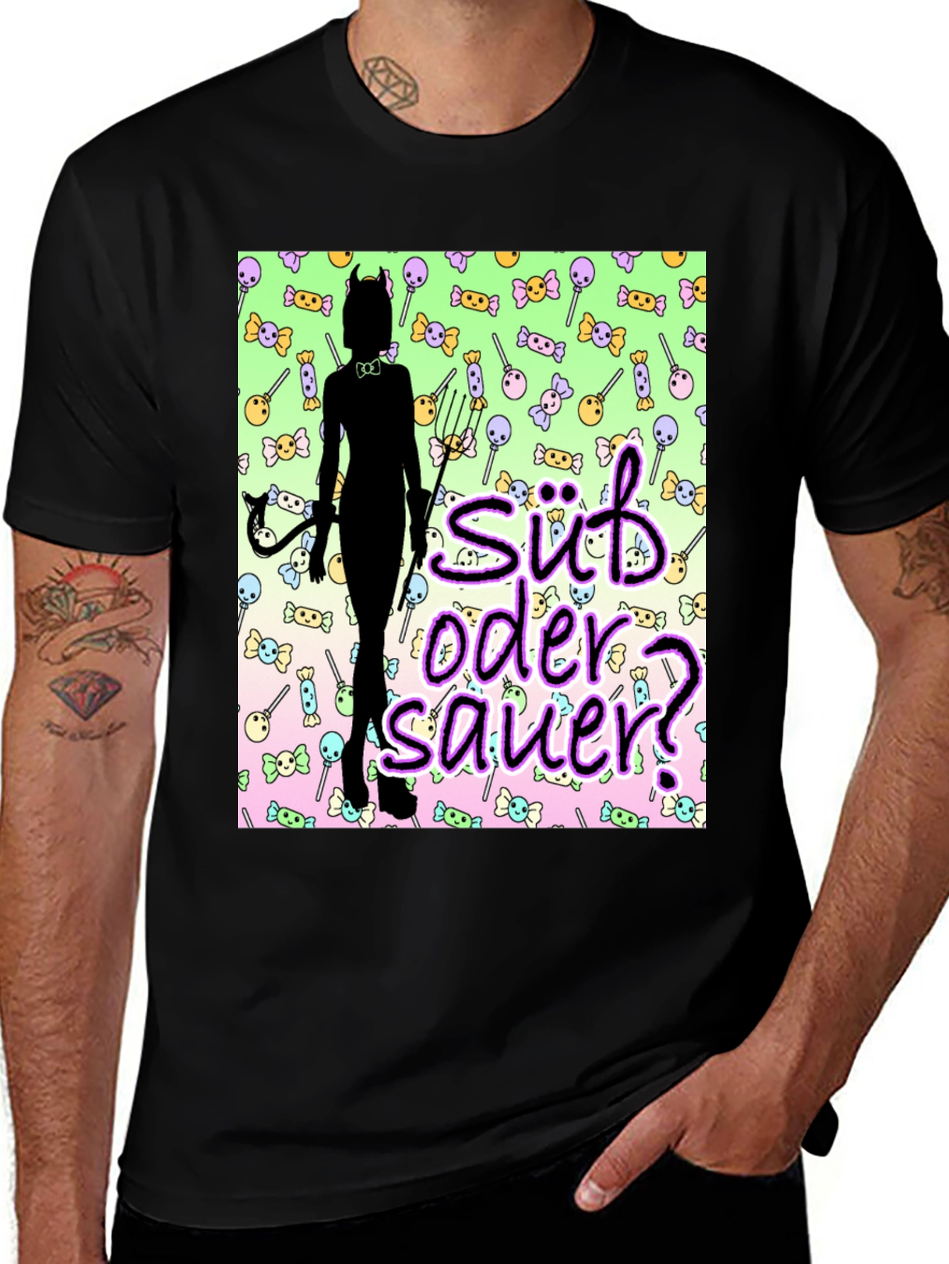 Black Süß oder Sauer? Devilish Sweet & Sour T-Shirt main image