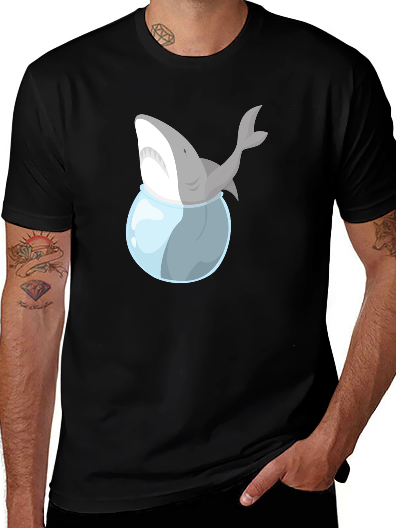 Variant 17 of Shark in a Bowl Graphic T-Shirt