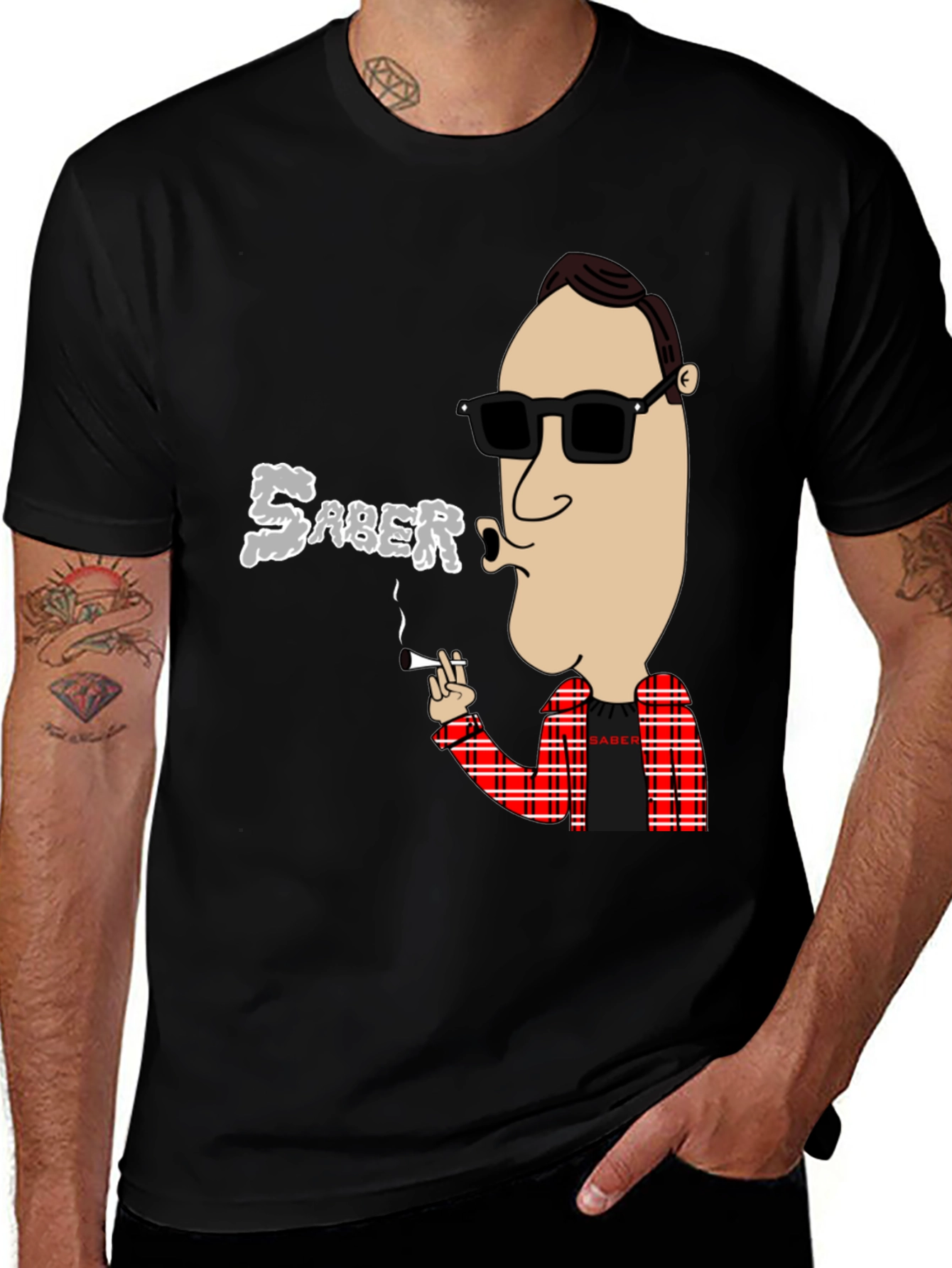Variant 29 of Saber Smoking Cartoon T-Shirt