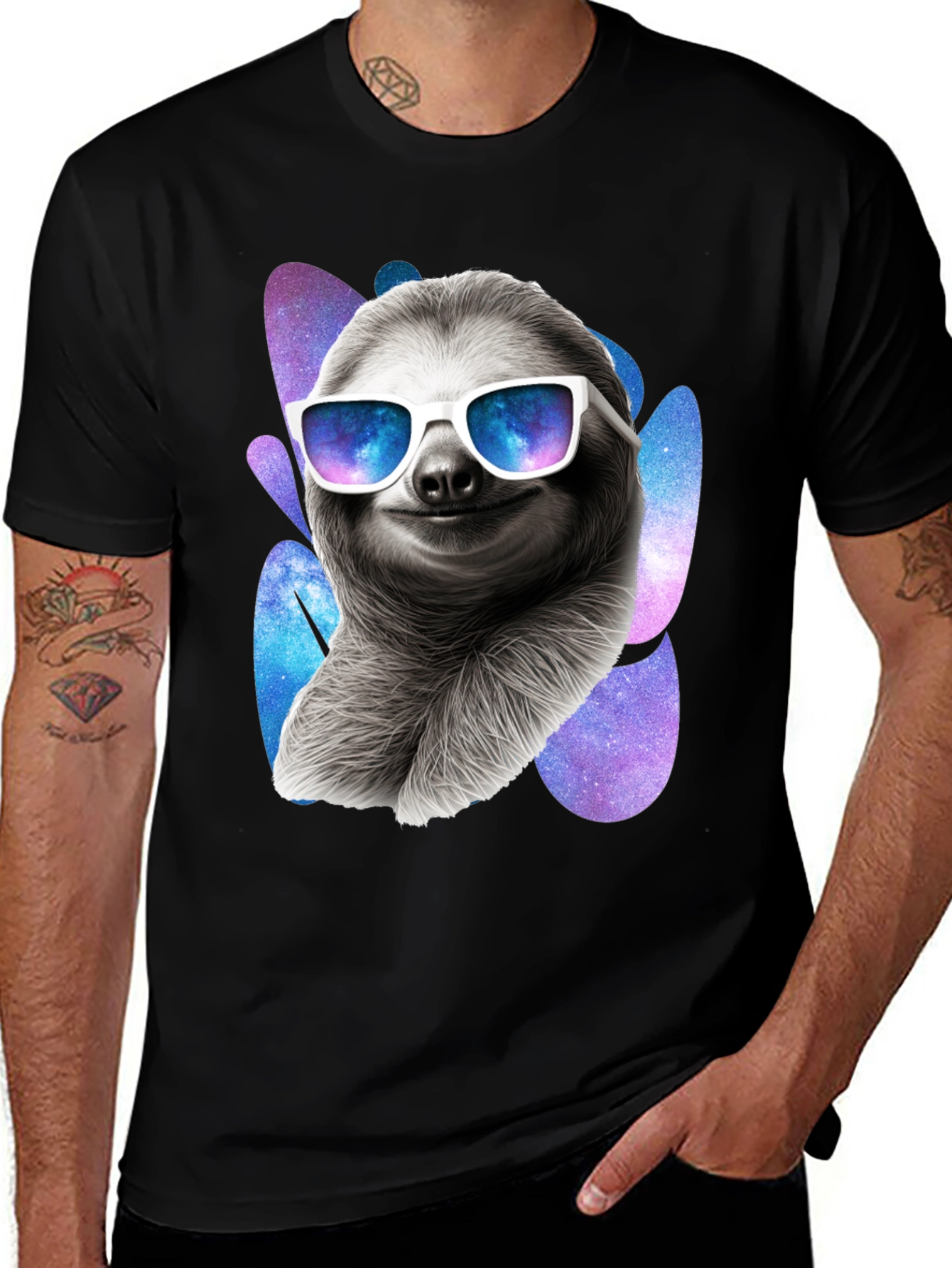 Variant 8 of Cool Sloth Galaxy T-Shirt - Unique Design