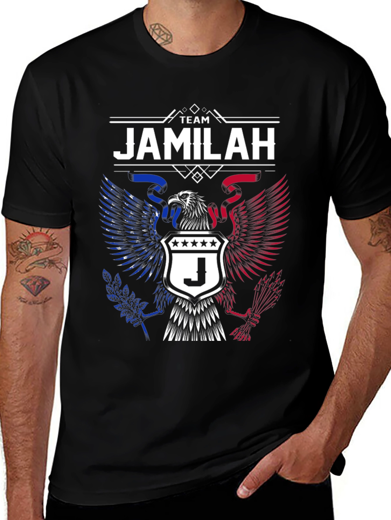Team Jamilah Patriotic Eagle Crest T-Shirt