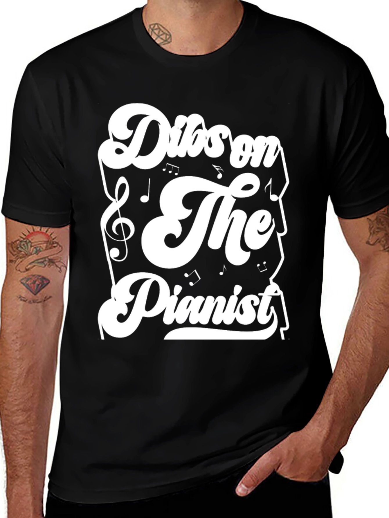 Variant 20 of Dibs on the Pianist T-Shirt - Musical Humor Tee