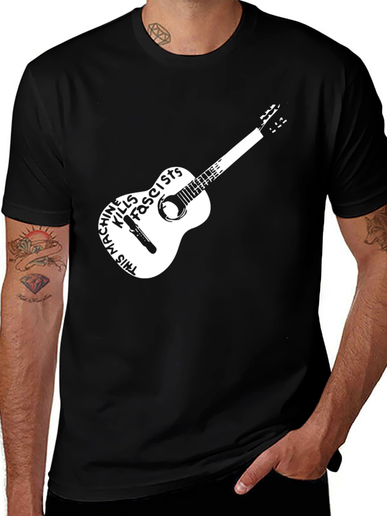 Variant 17 of "This Machine Kills Fascists" Guitar Graphic Tee