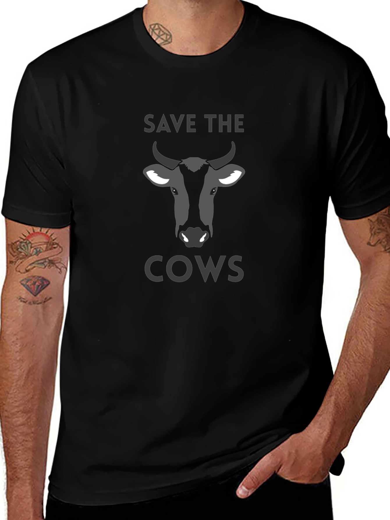 Save The Cows Graphic Tee - Animal Lover's T-Shirt