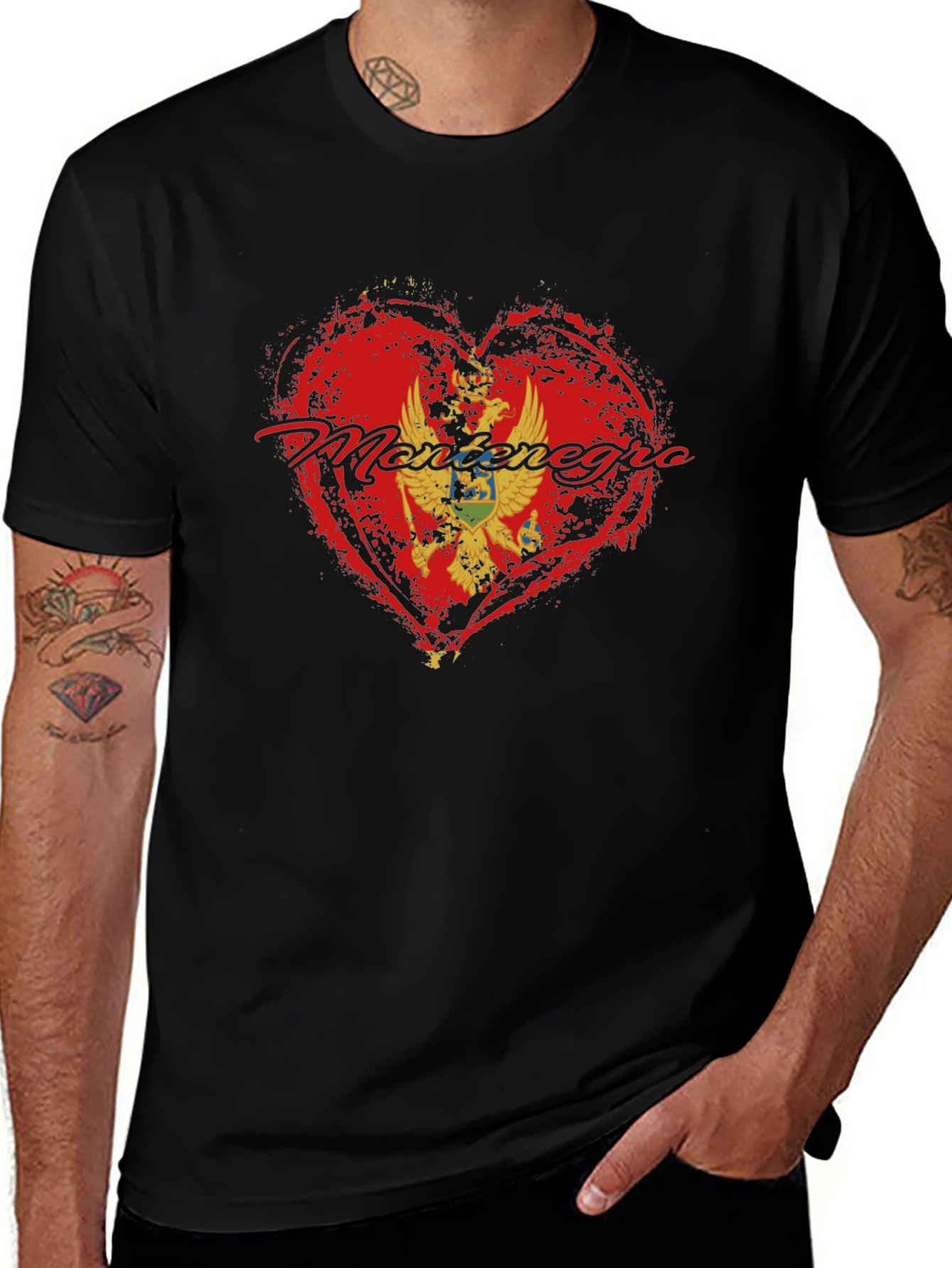Montenegro Heart Flag Graphic T-Shirt