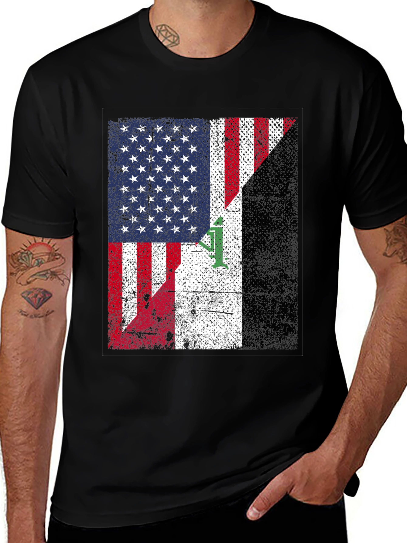 Variant 14 of USA Iraq Flag Graphic T-Shirt