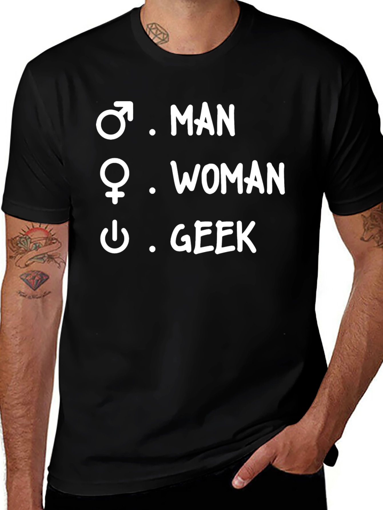 Man Woman Geek Graphic Tee