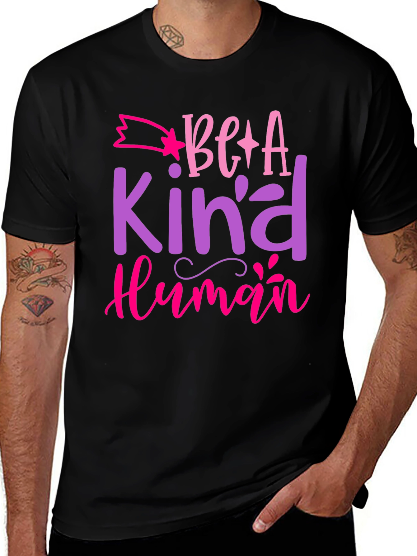 Variant 12 of Be A Kind Human Graphic T-Shirt - Positive Message Tee