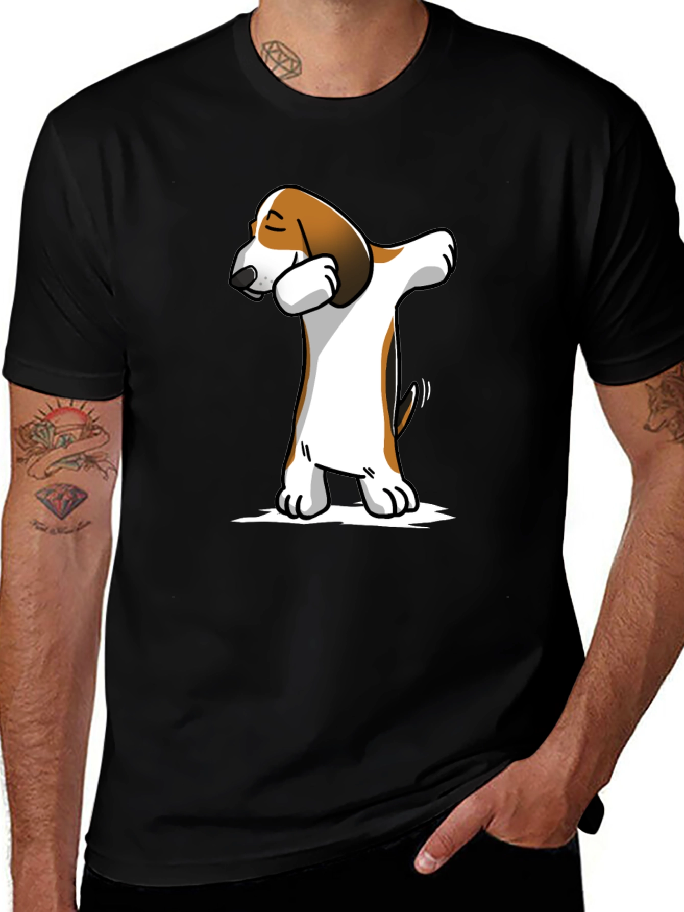 Variant 24 of Dabbing Dog Graphic T-Shirt - Funny Animal Tee