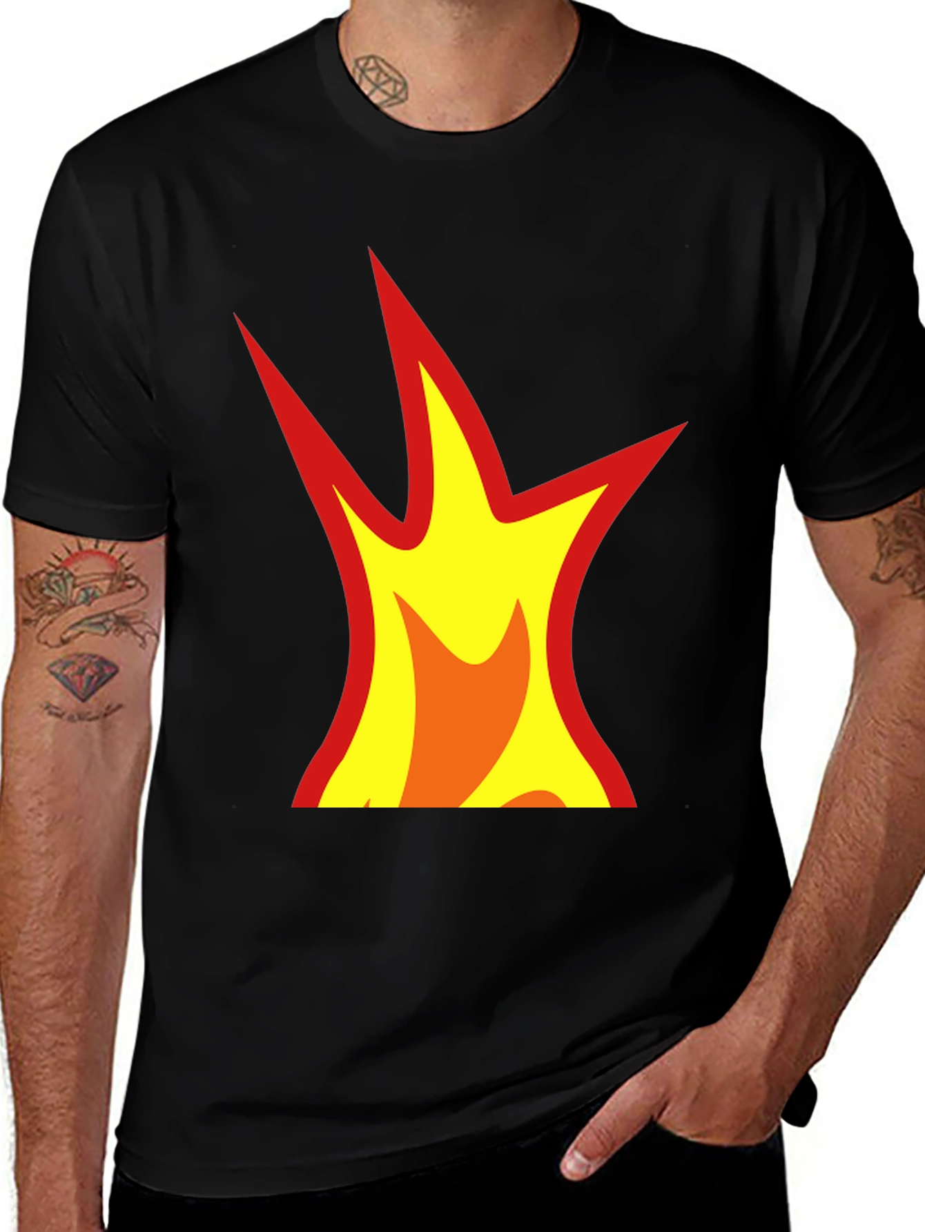 Variant 2 of Flame Graphic Black T-Shirt