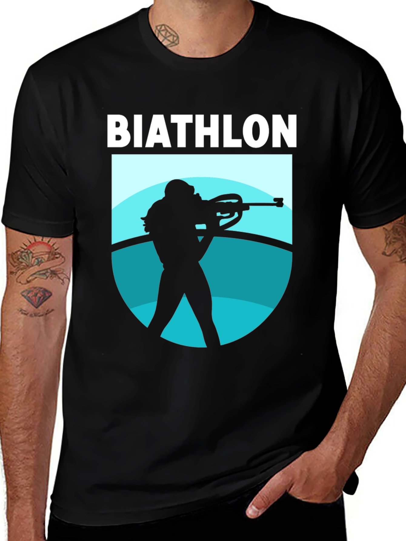 Biathlon Silhouette Graphic Tee - Black