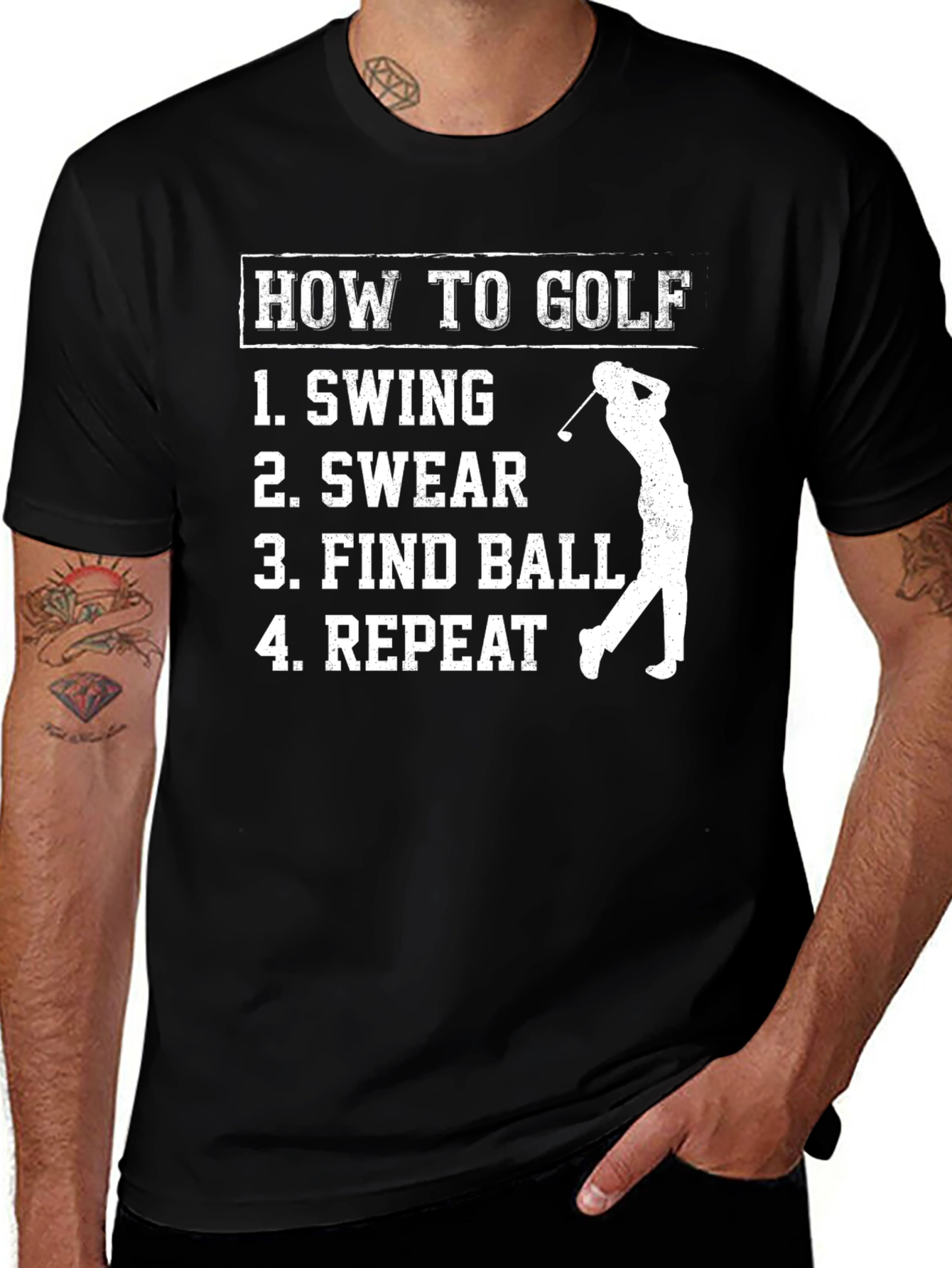 Variant 8 of How to Golf Funny Graphic T-Shirt