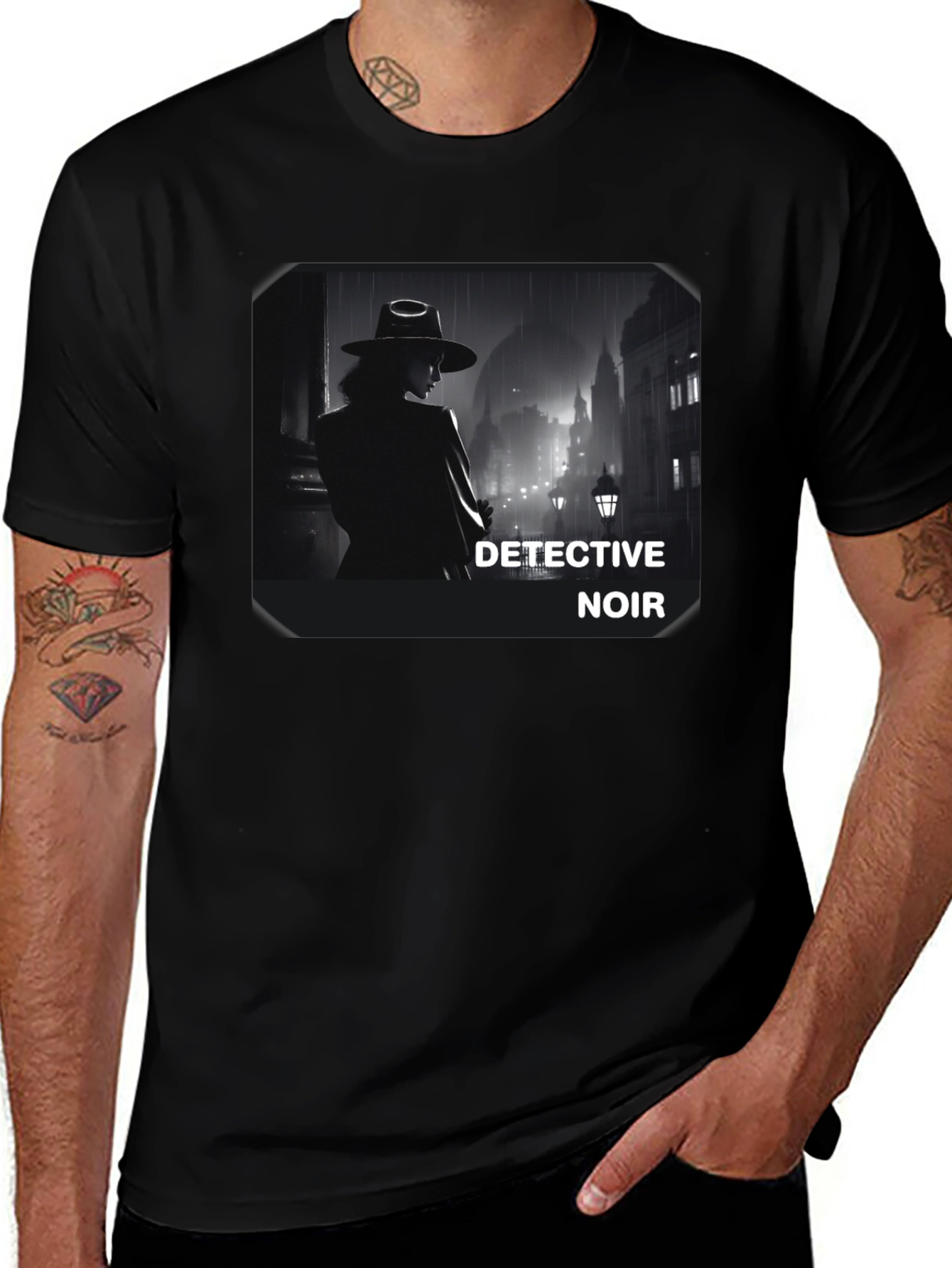 Variant 14 of Detective Noir Graphic Tee - Stylish Black T-Shirt
