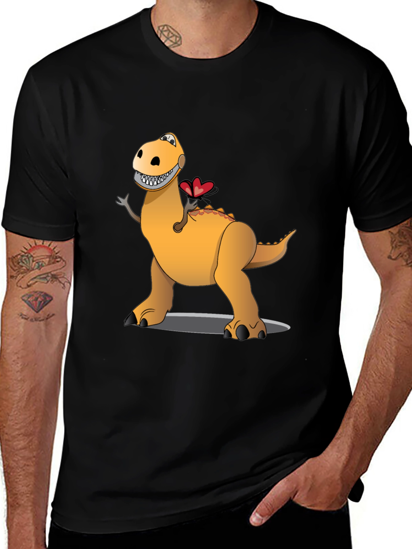 Variant 11 of Dino Love T-Shirt - Black