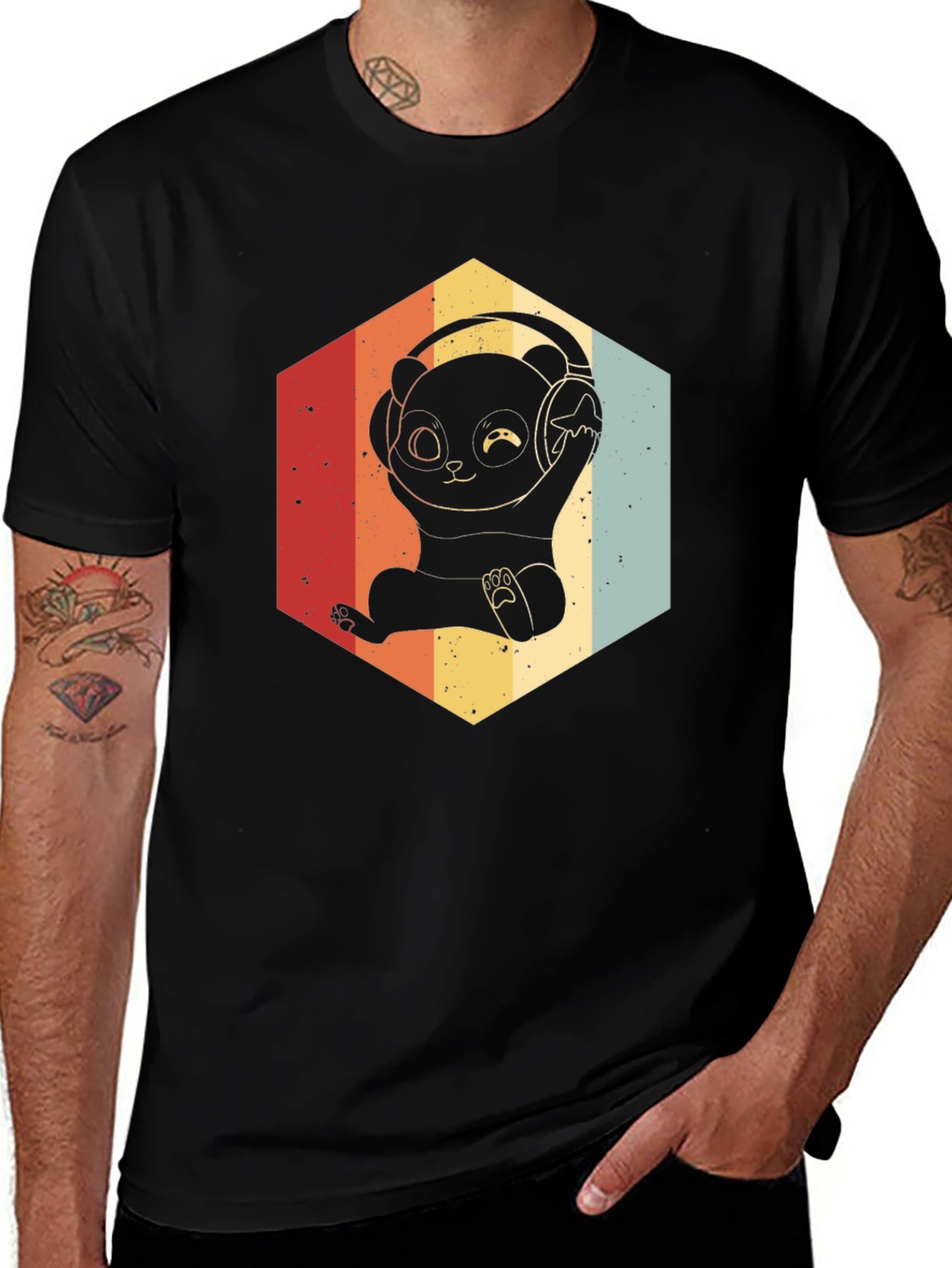 Variant 26 of Retro Panda DJ T-Shirt