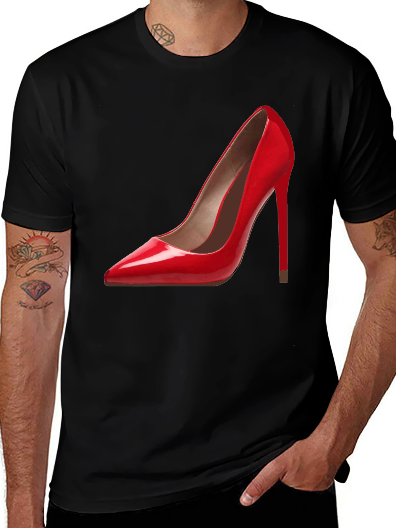 Variant 27 of Red High Heel Graphic Tee - Stylish Fashion Statement