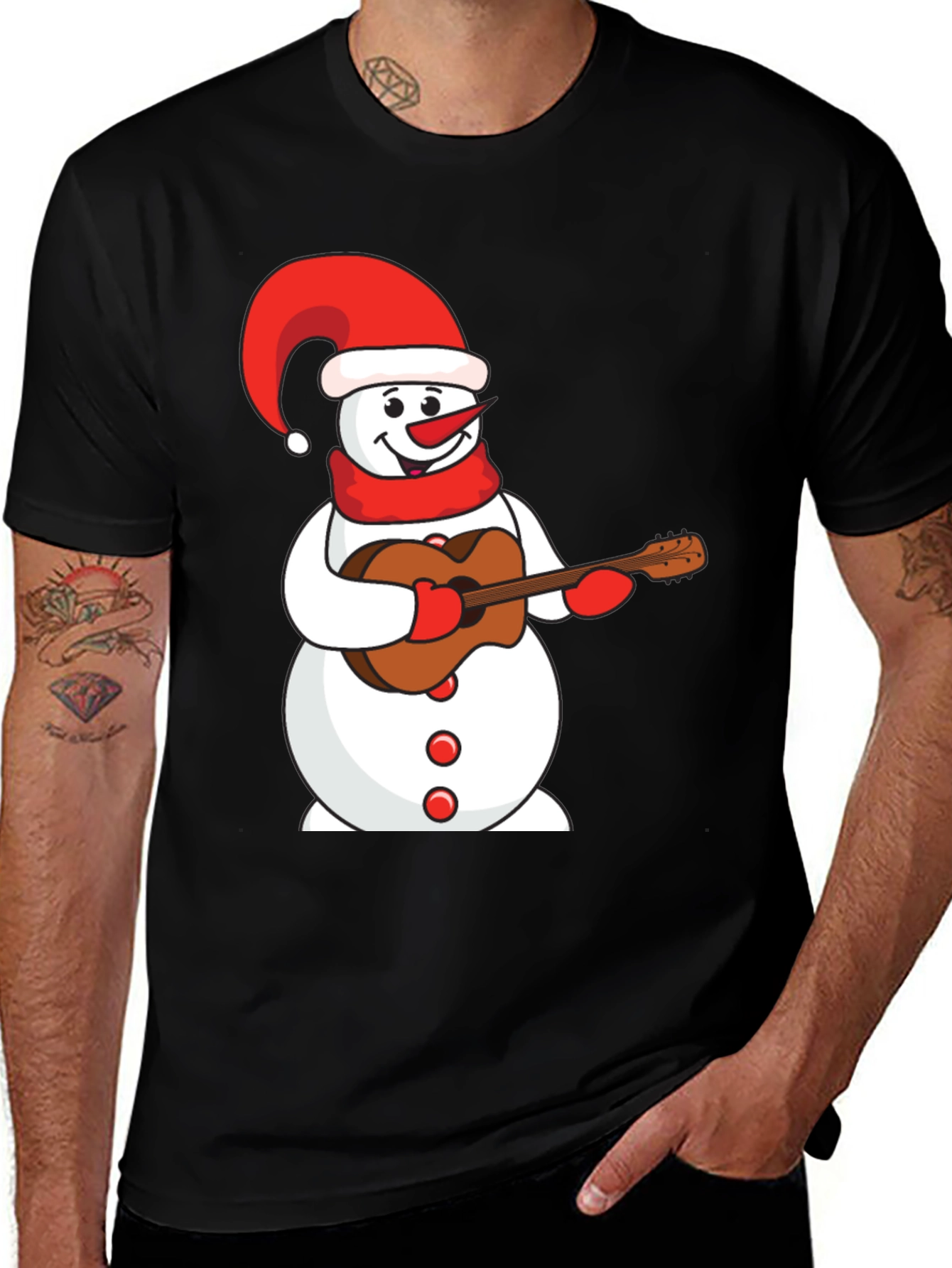 Variant 19 of Snowman Guitarist Graphic Tee