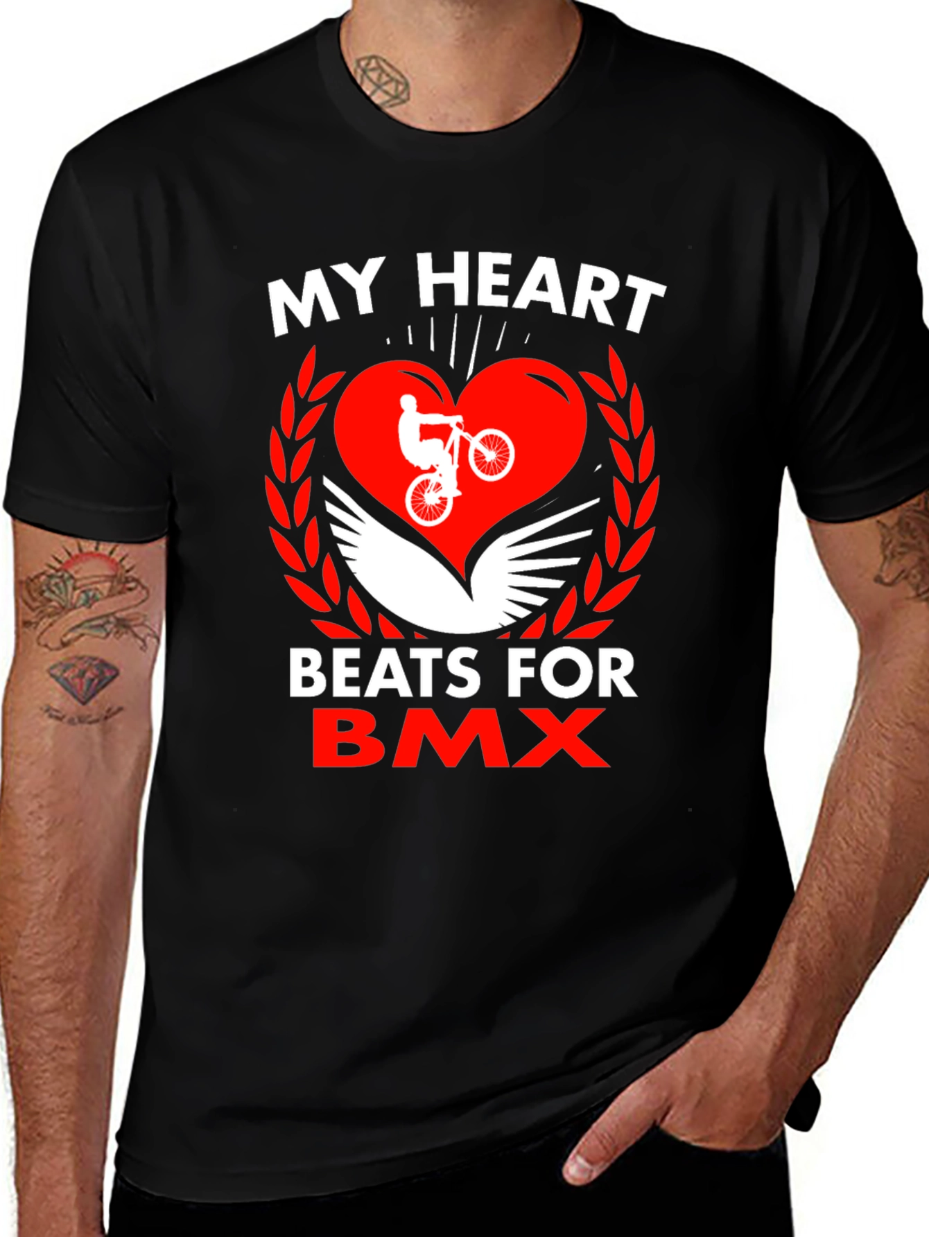 My Heart Beats For BMX Graphic Tee - Ride in Style!