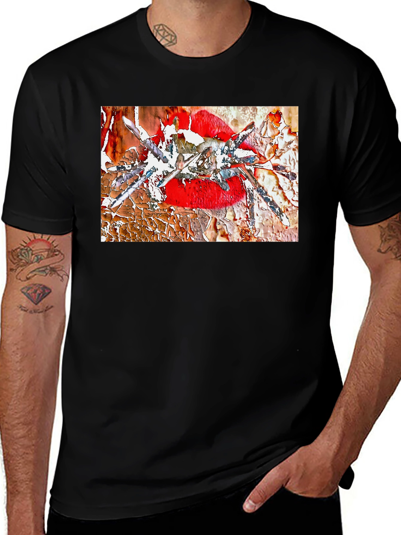 Variant 11 of Edgy Lip Art Graphic Tee - Bold & Unique