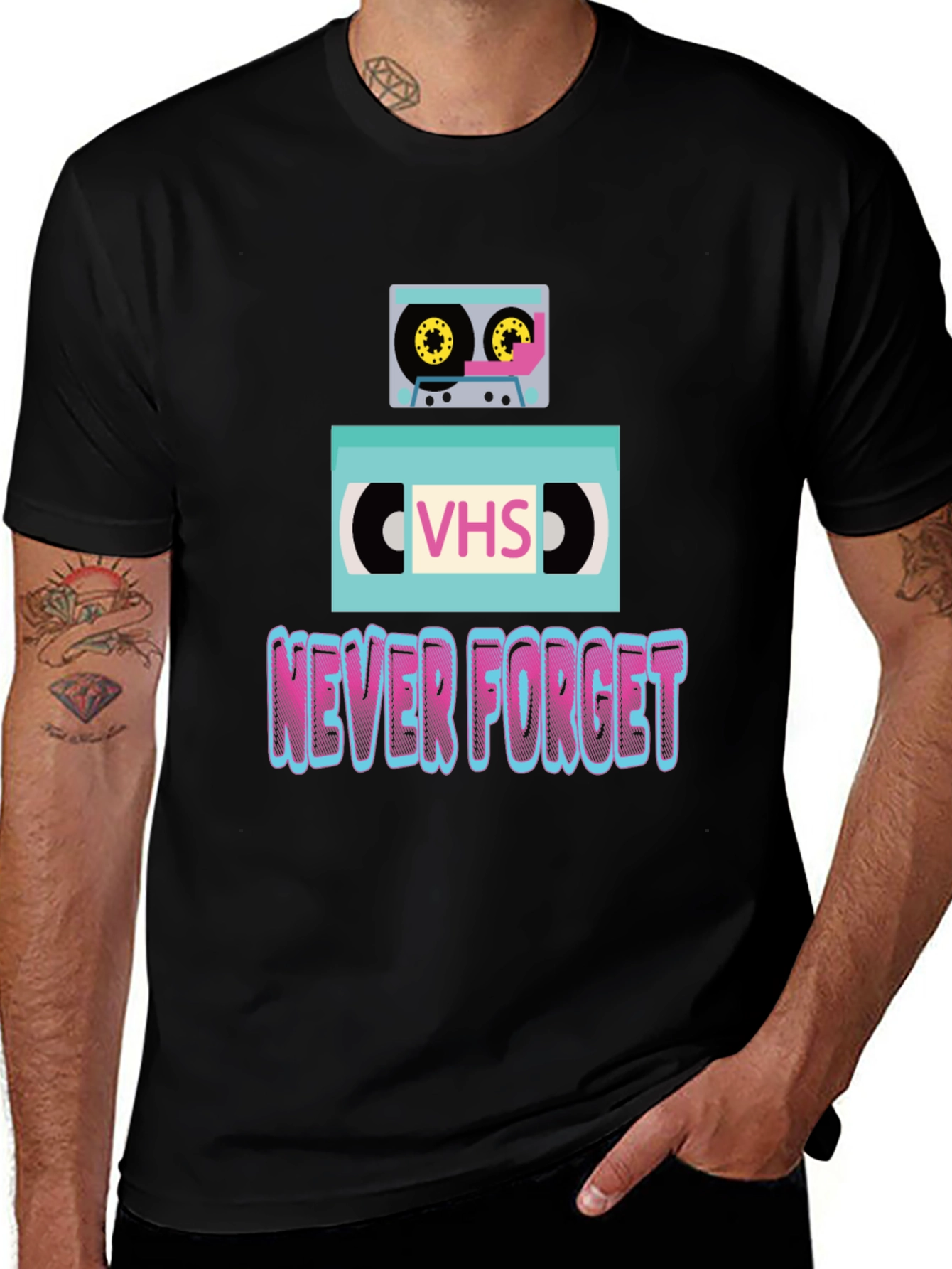 Retro VHS Tape Graphic Tee - Never Forget