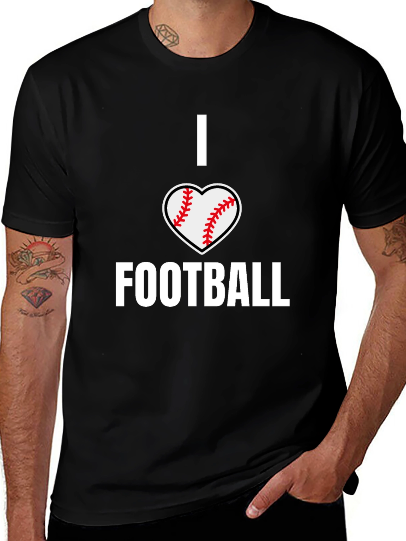 Variant 14 of I Heart Football T-Shirt - Baseball Heart