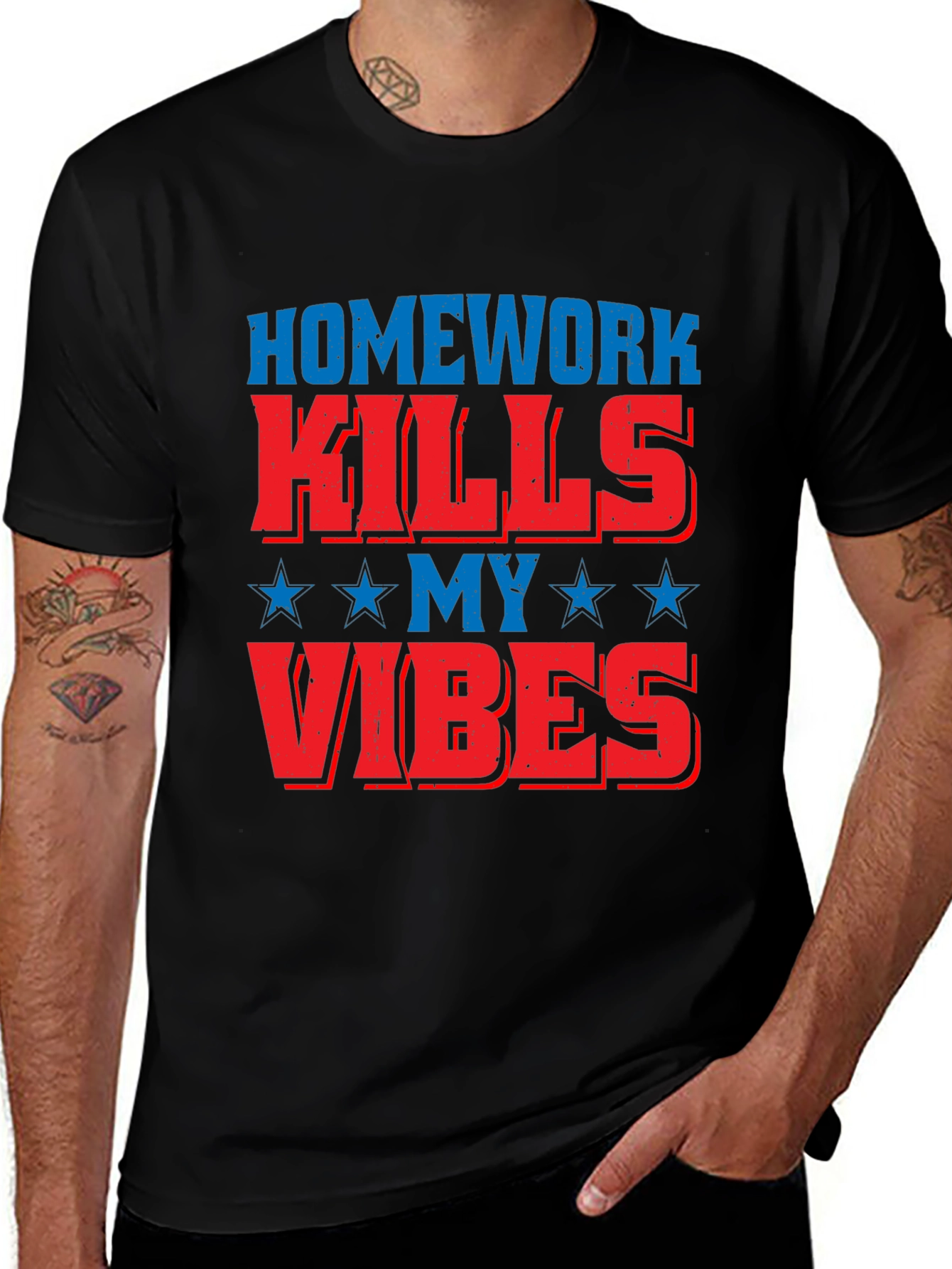 Variant 23 of Homework Kills My Vibes Graphic Tee