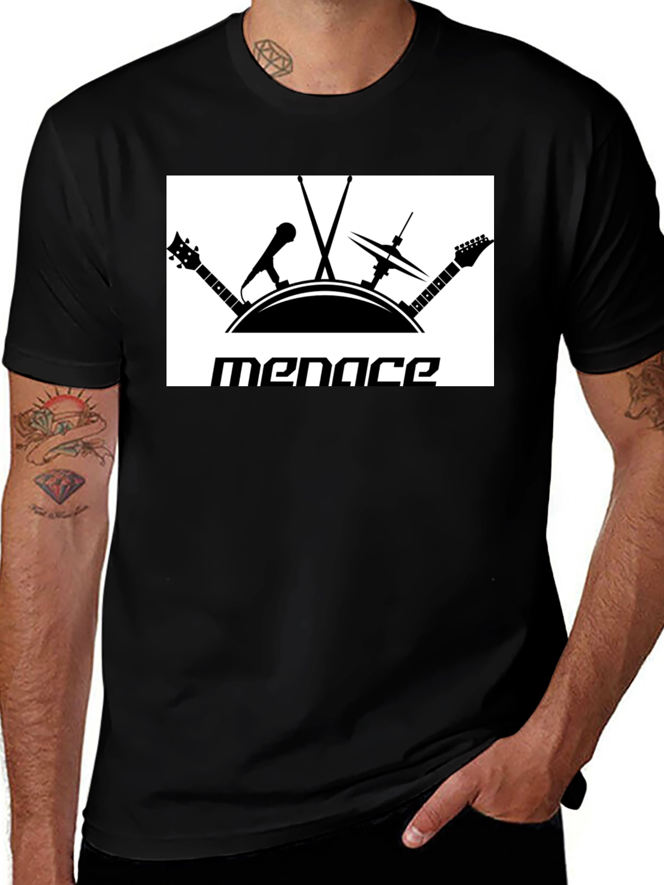 Variant 25 of Menace Graphic Tee - Music Inspired Black T-Shirt