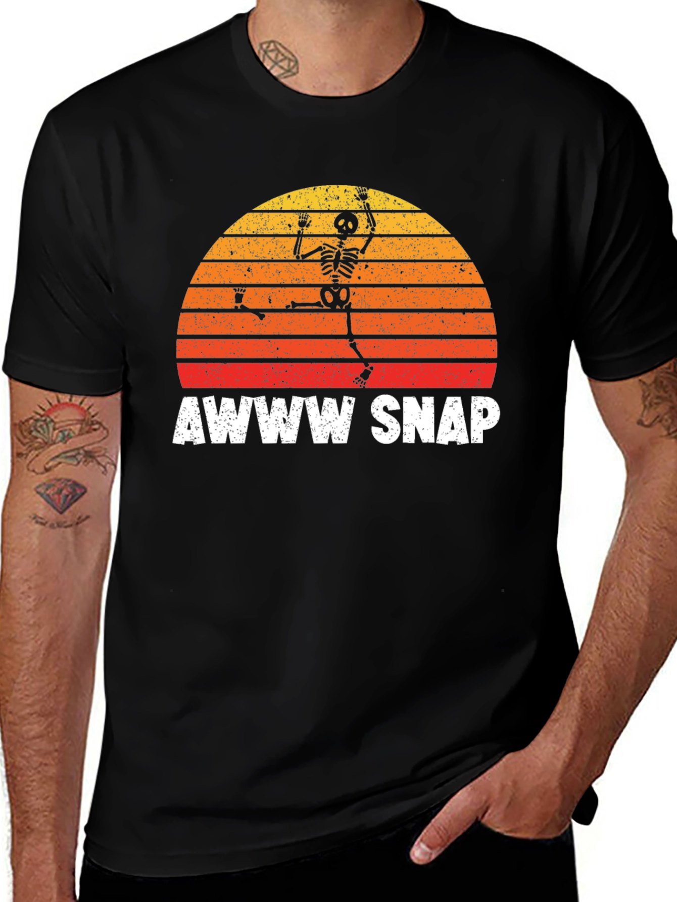 Variant 19 of Awww Snap Skeleton Sunset Graphic T-Shirt