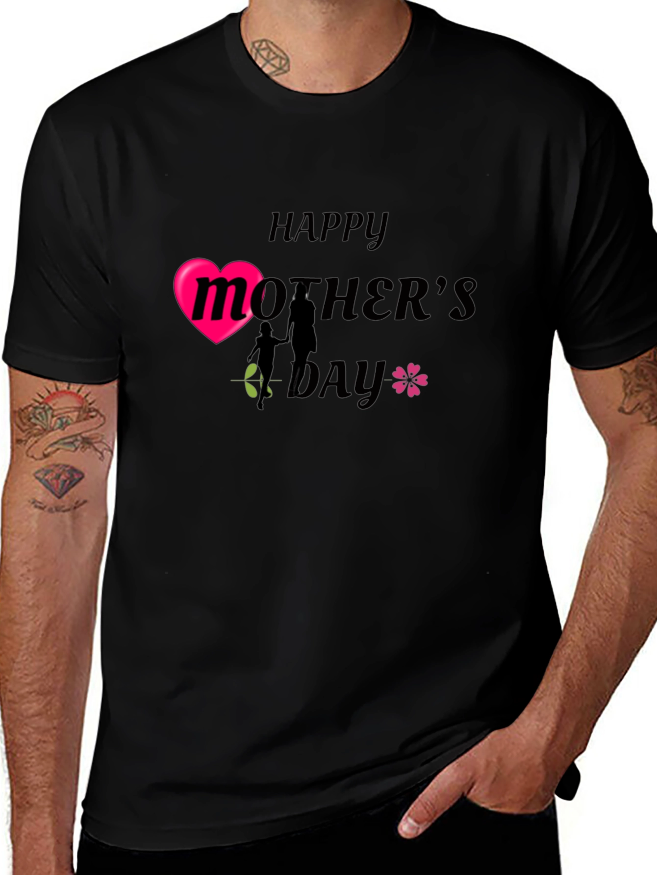 Happy Mother's Day T-Shirt - Black Graphic Tee