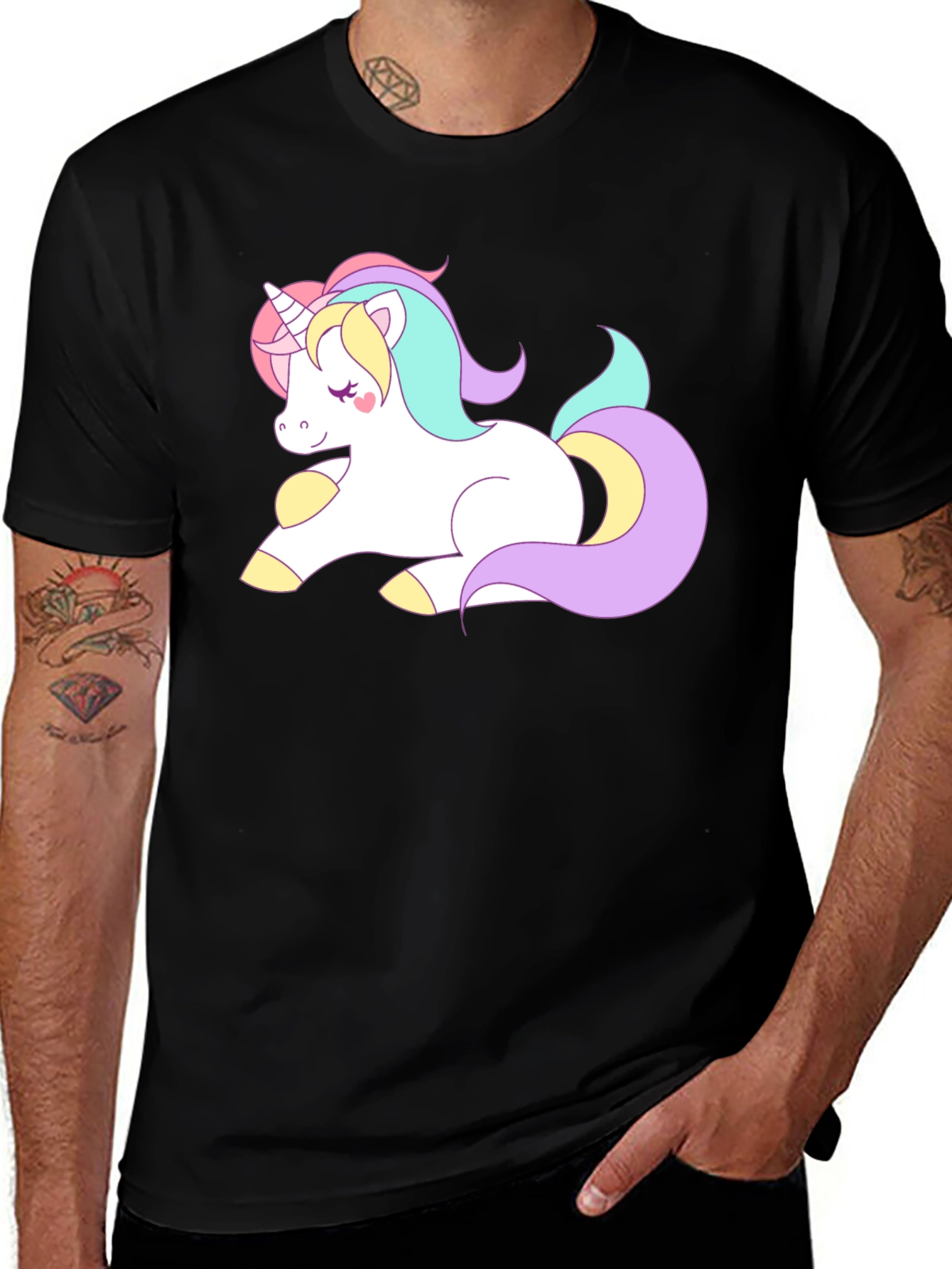 Variant 21 of Unicorn Graphic Black T-Shirt
