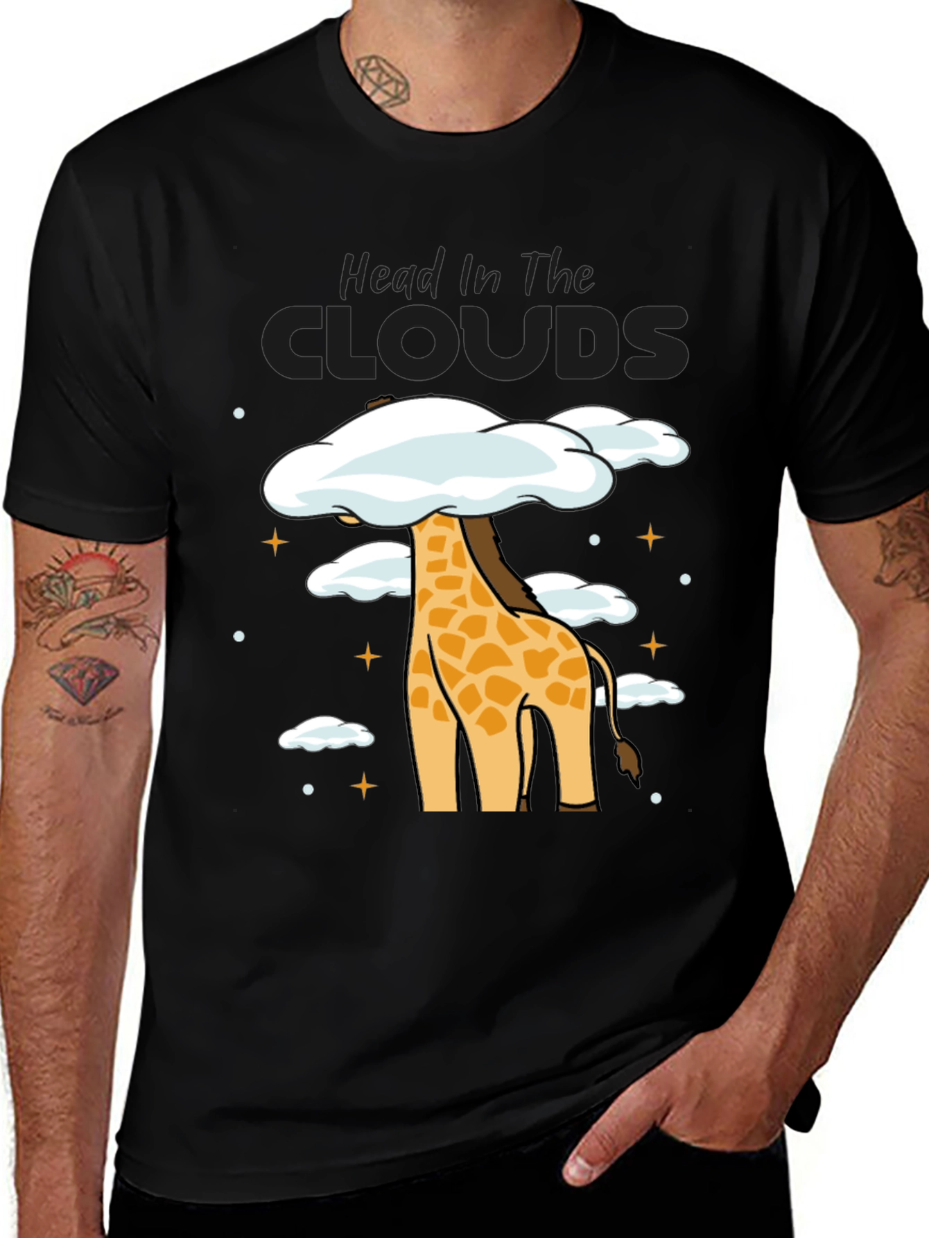 Variant 11 of Giraffe Head in the Clouds Graphic Tee