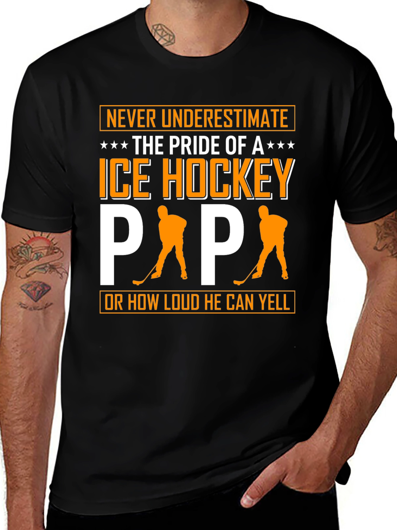 Variant 8 of Ice Hockey Papa Graphic T-Shirt