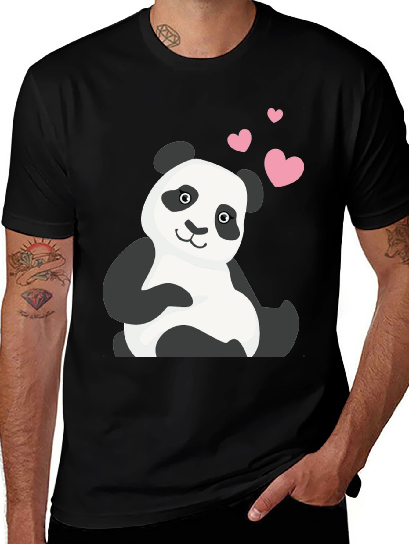 Variant 12 of Cute Panda Bear T-Shirt with Heart Graphic