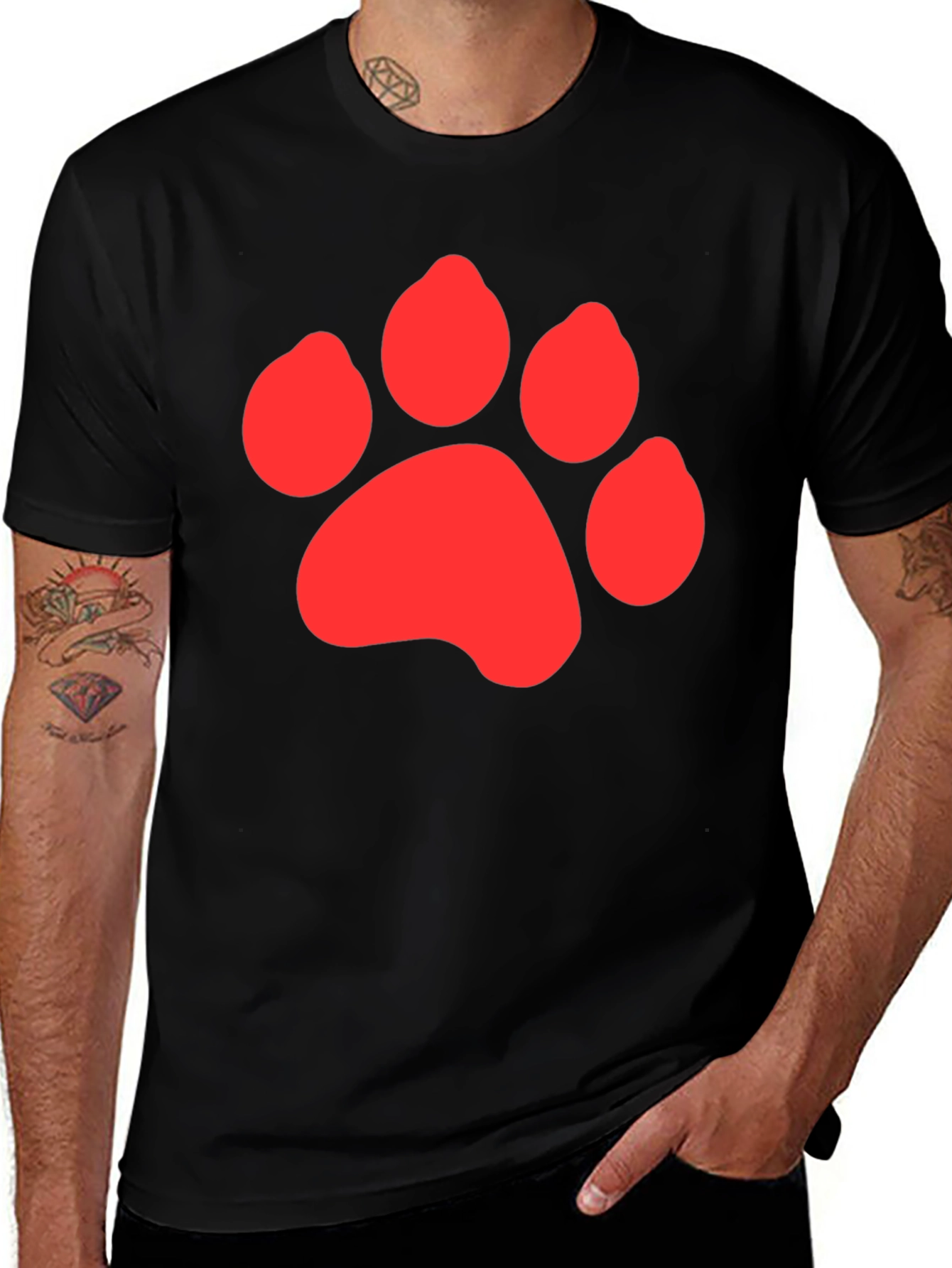 Variant 22 of Paw Print Graphic Tee - Casual Style