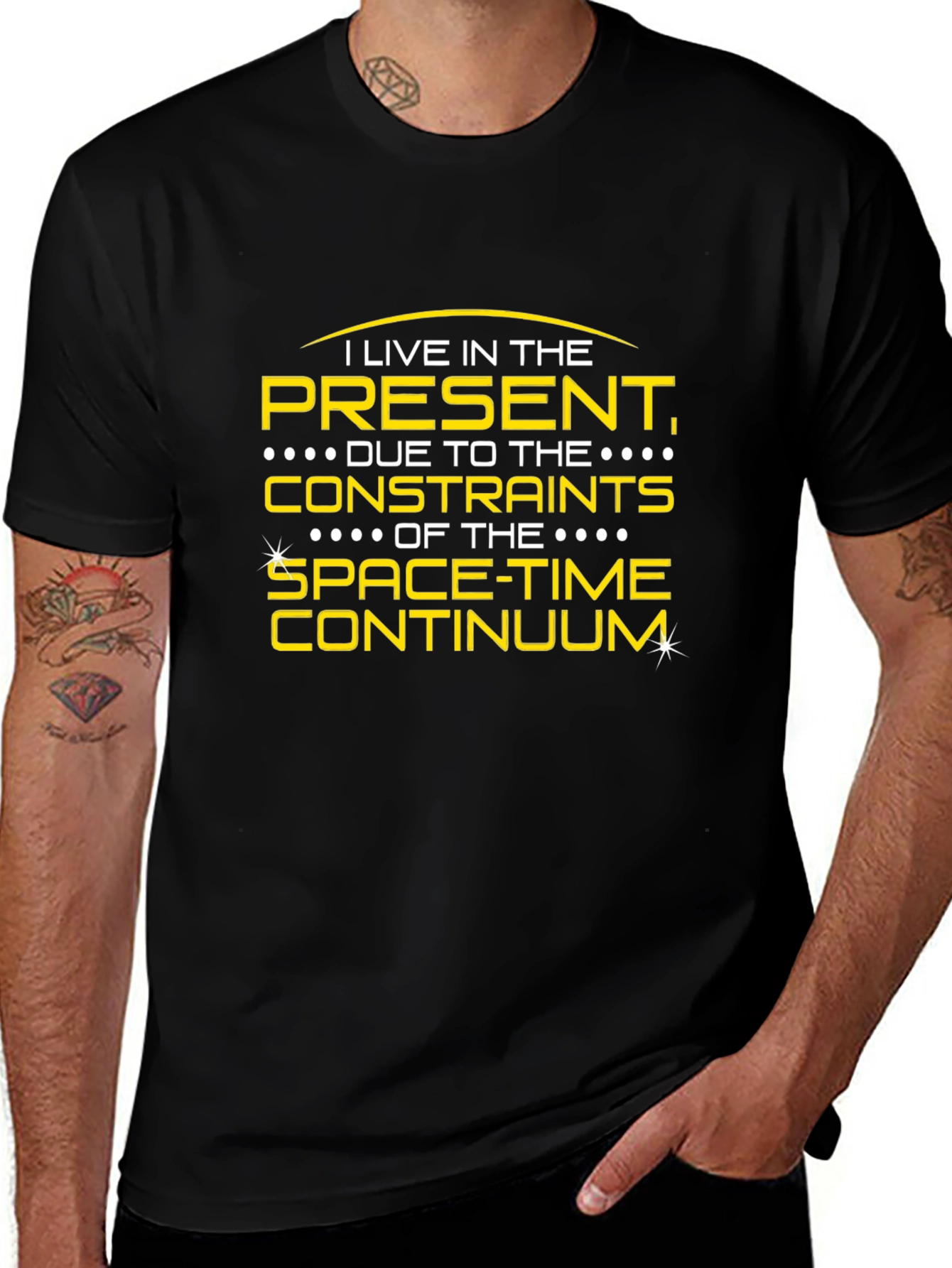Variant 12 of Present Spacetime Continuum Men's Black T-Shirt