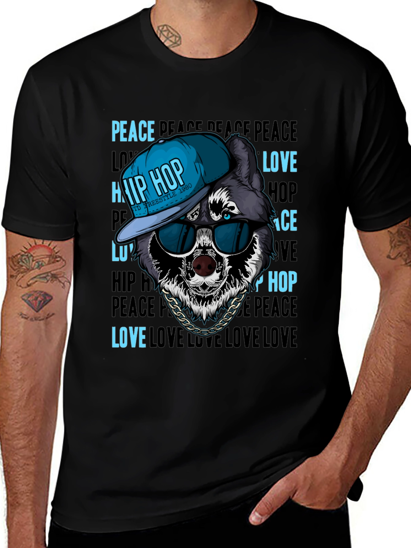 Variant 30 of Hip Hop Wolf Graphic T-Shirt