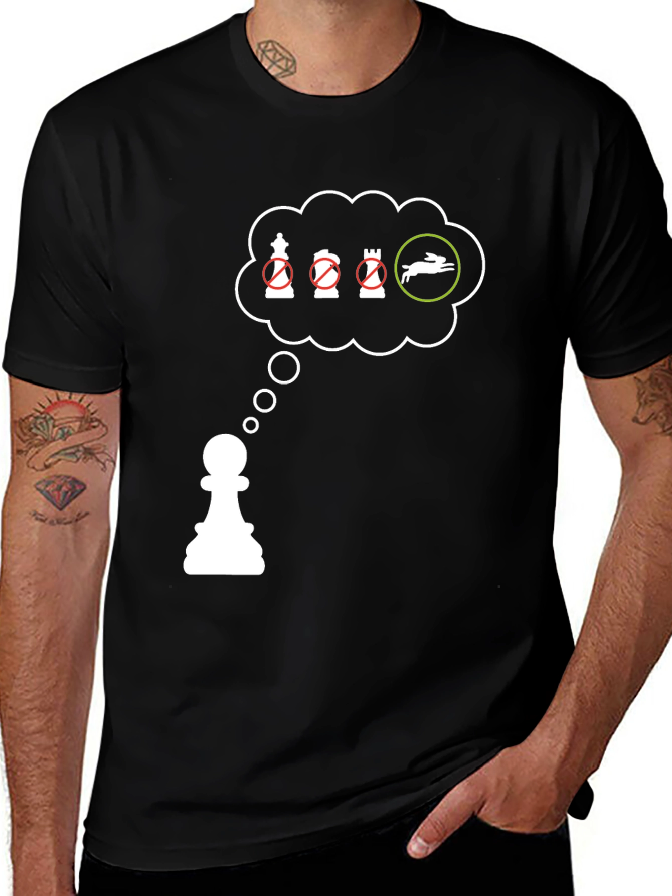 Variant 13 of Pawn to Hare T-Shirt - Chess Promotion Humor