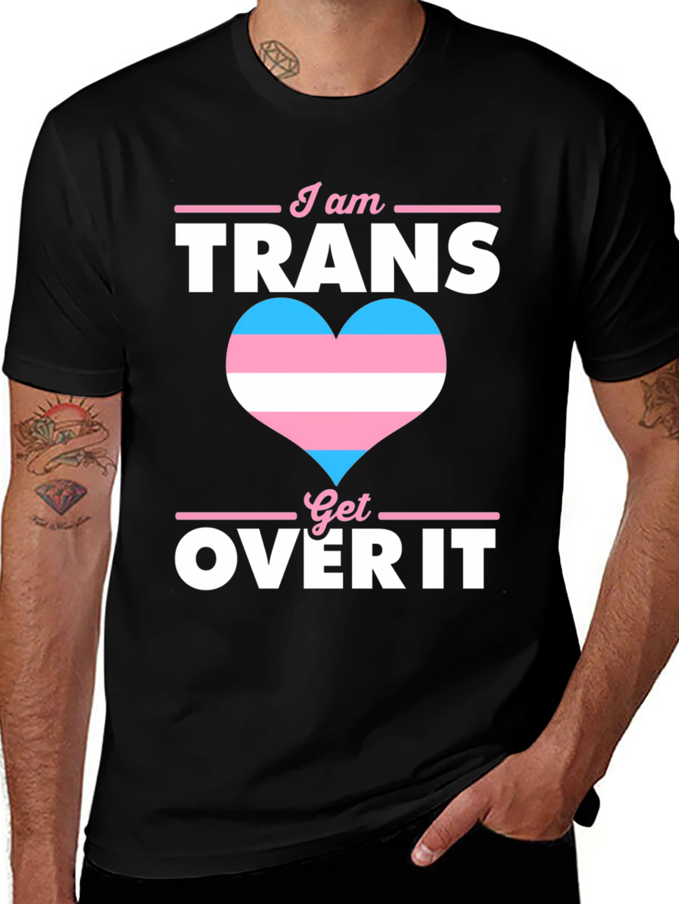 Variant 27 of I am Trans Get Over It T-Shirt Pride LGBTQ