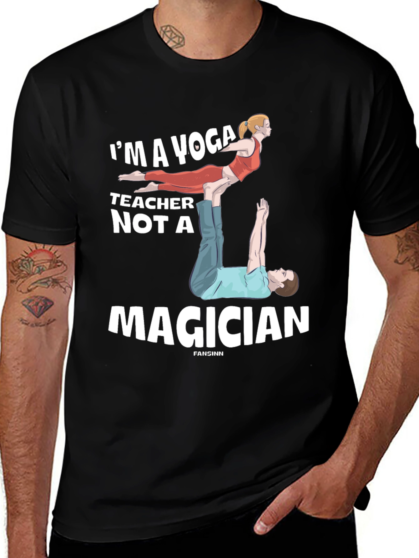 Yoga Teacher Graphic T-Shirt - Funny Acro Yoga Tee