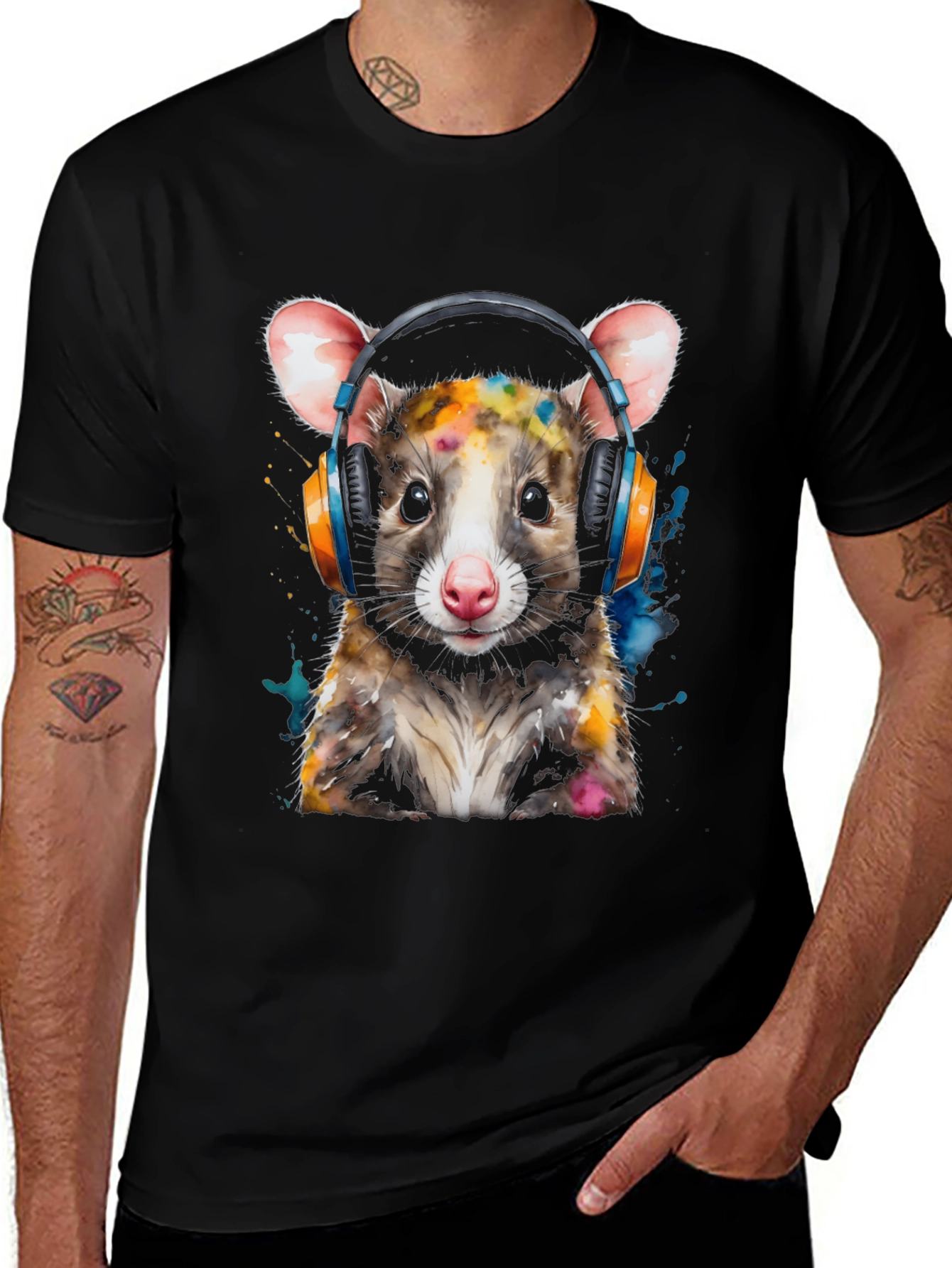 Variant 15 of Possum DJ T-Shirt - Cool Animal Graphic Tee