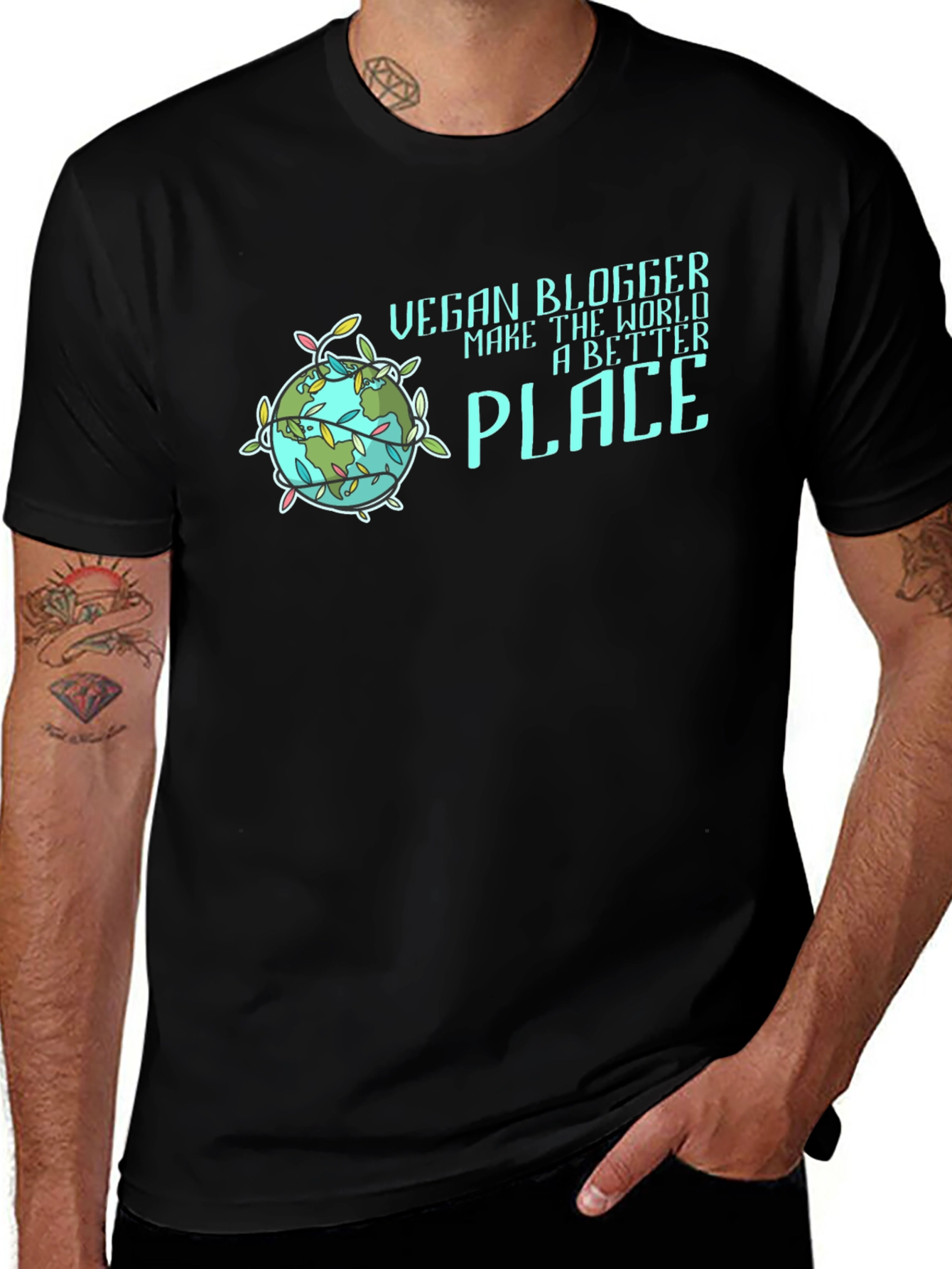 Vegan Blogger Graphic T-Shirt - Make the World Better