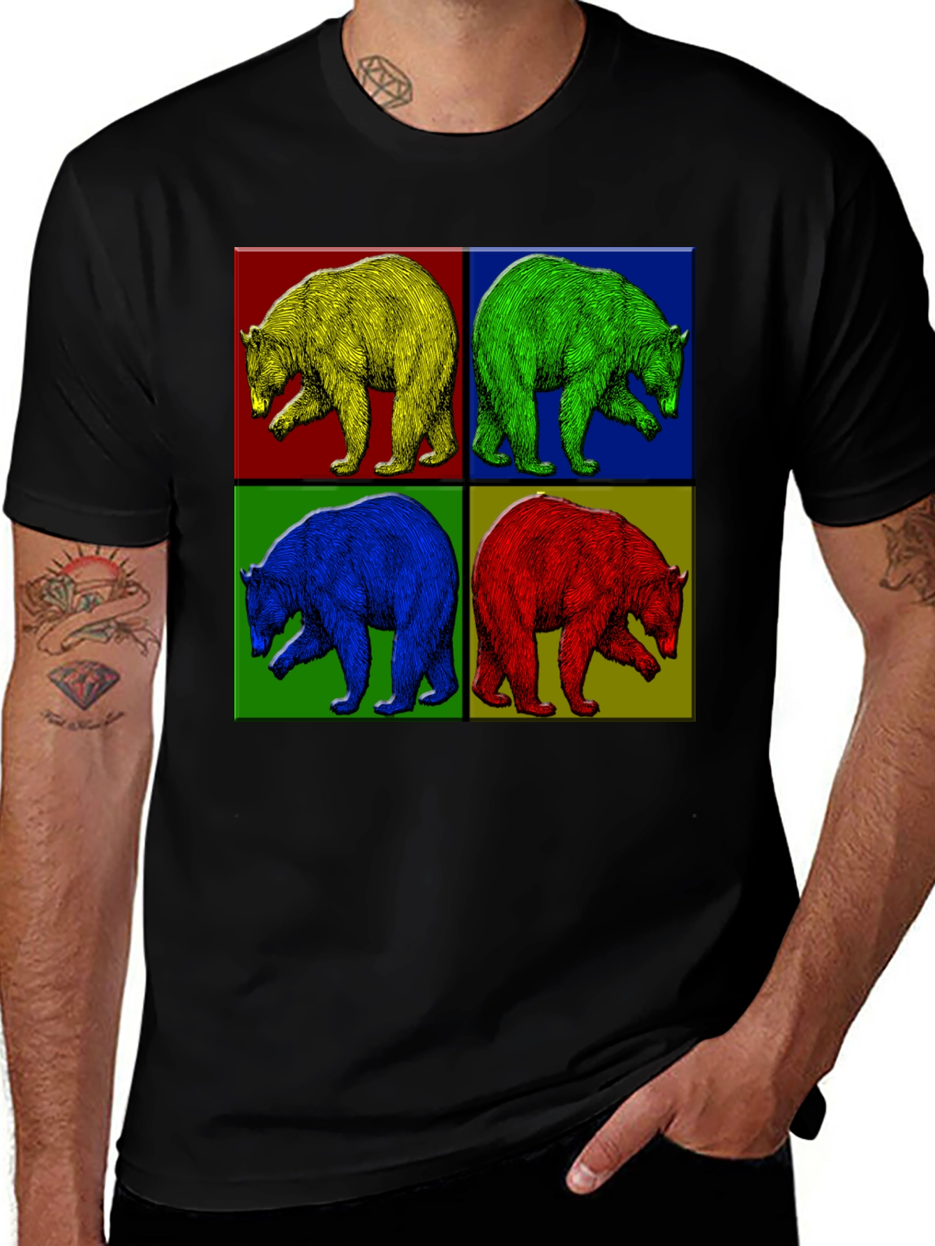 Variant 22 of Pop Art Bear T-Shirt - Colorful Graphic Tee