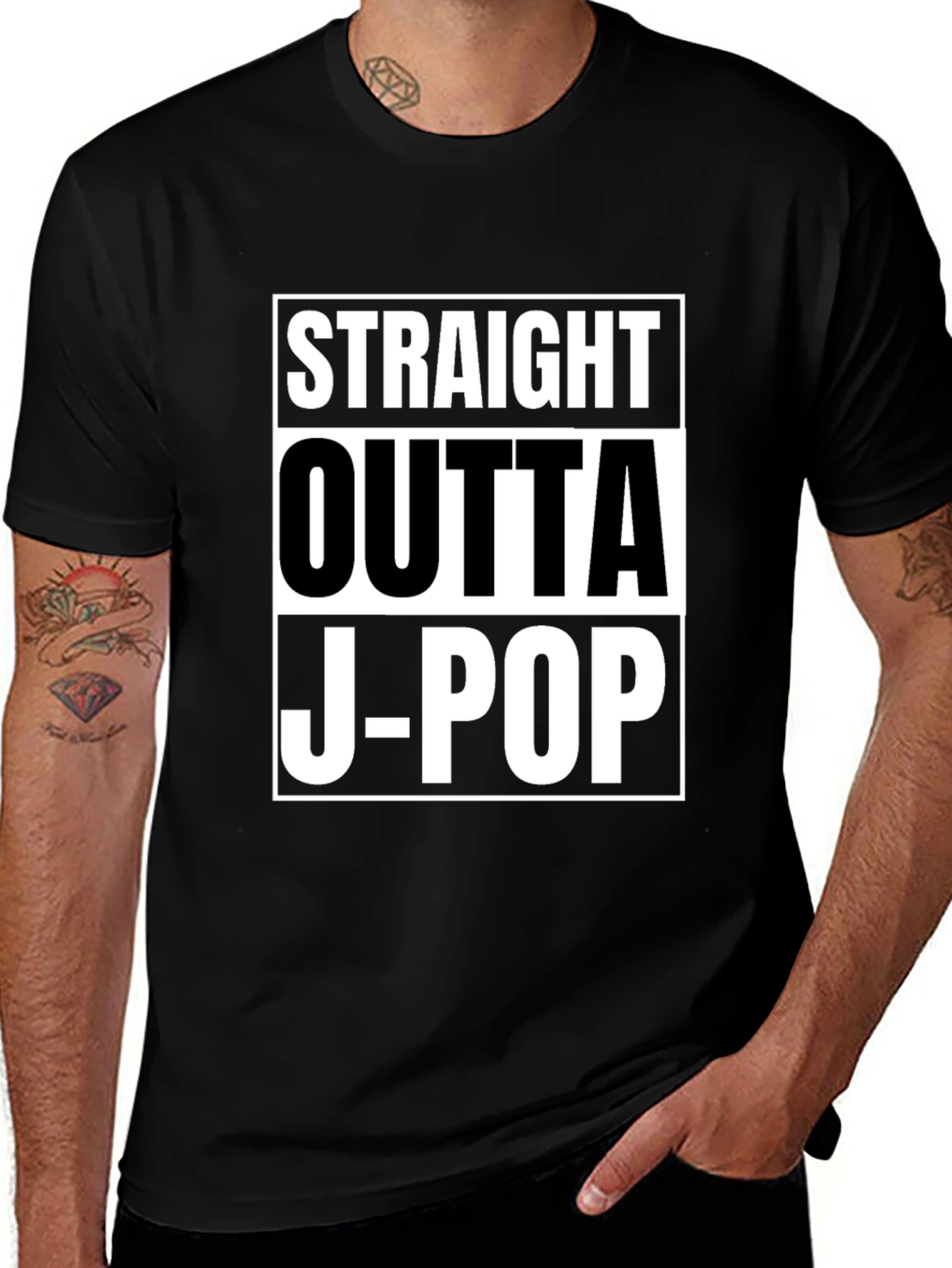 Variant 22 of Straight Outta J-Pop Black Graphic Tee
