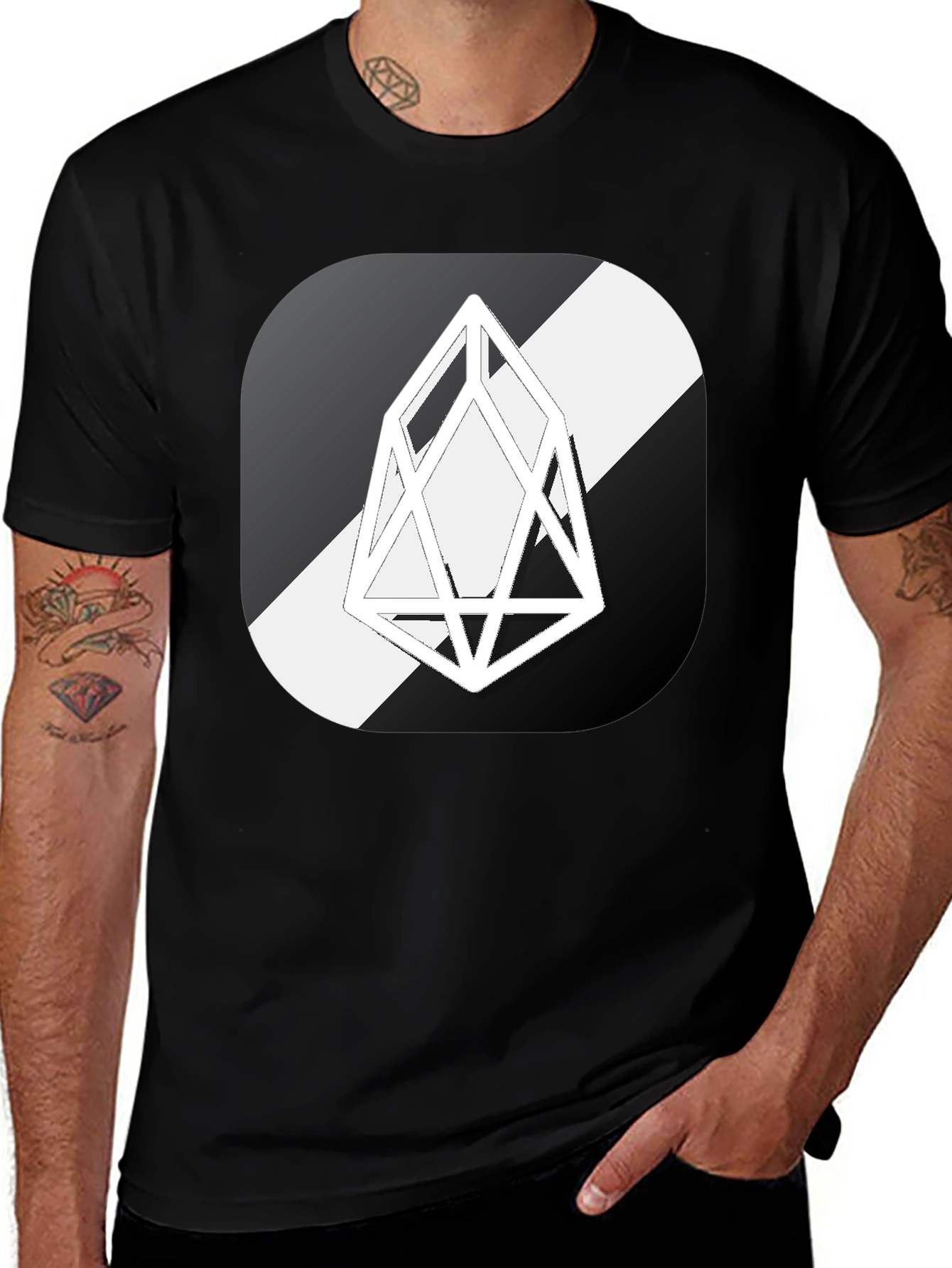 Variant 2 of Geometric Graphic Black T-Shirt