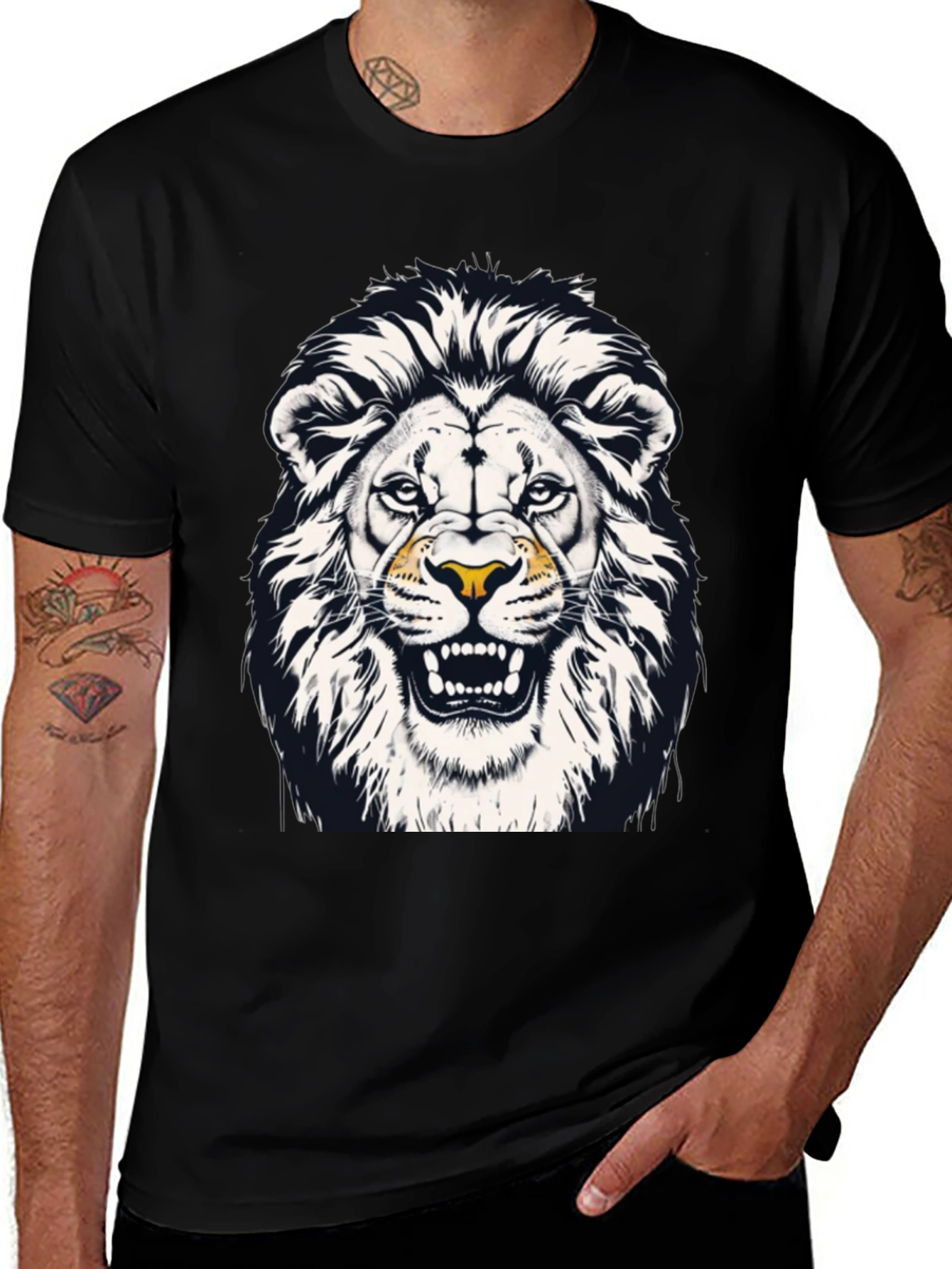 Variant 17 of Lion Graphic Black T-Shirt - Men's Fashion Tee