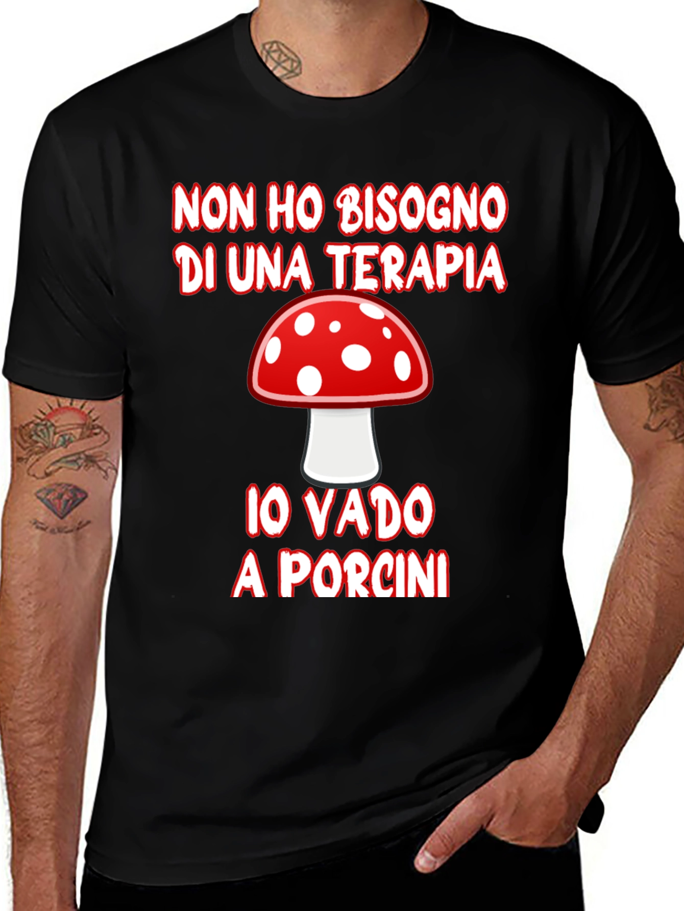 Variant 4 of Mushroom Hunting Therapy Graphic T-Shirt