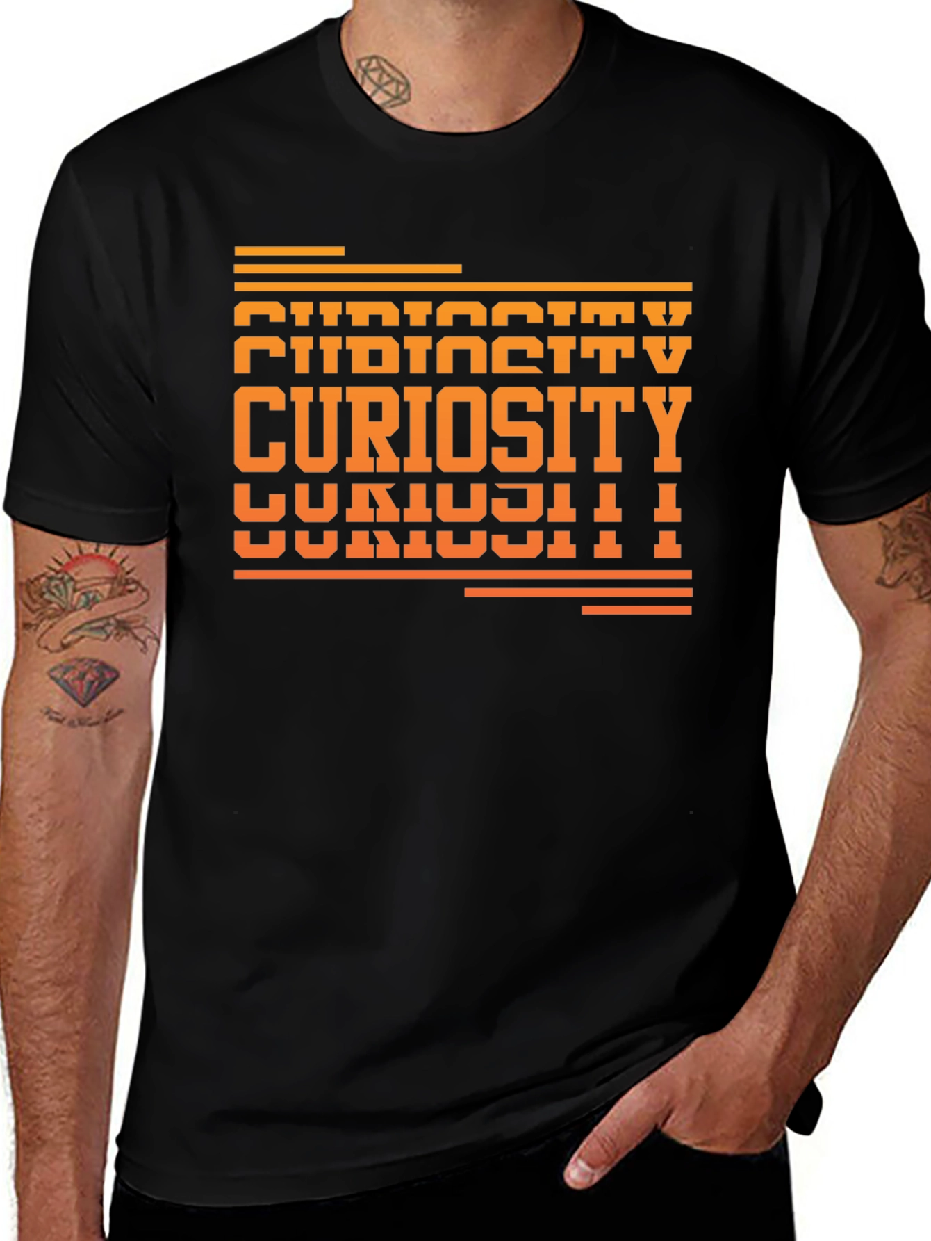 Variant 28 of Curiosity Graphic Tee - Unisex Black T-Shirt