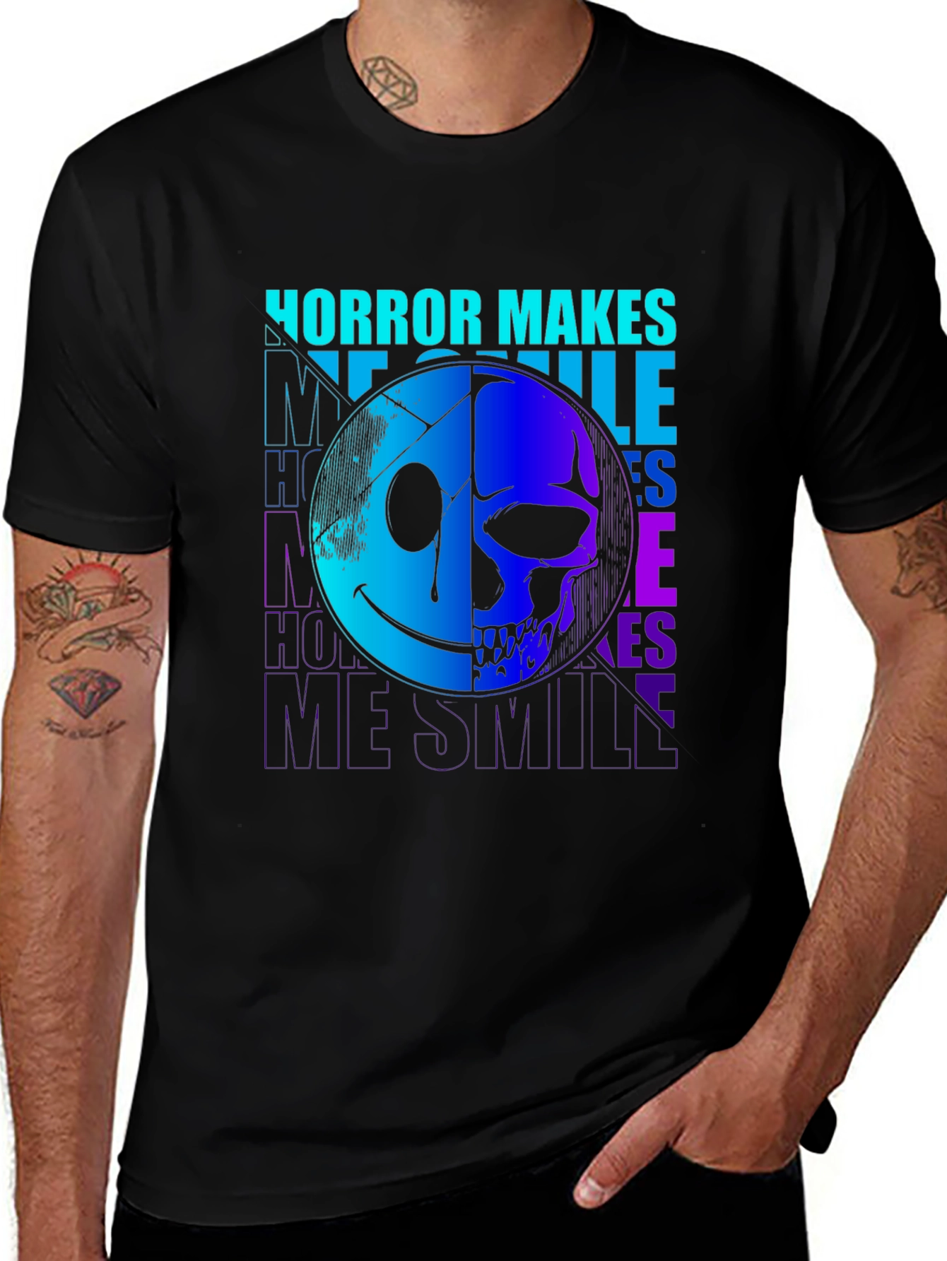 Variant 18 of Horror Makes Me Smile Graphic Print T-Shirt