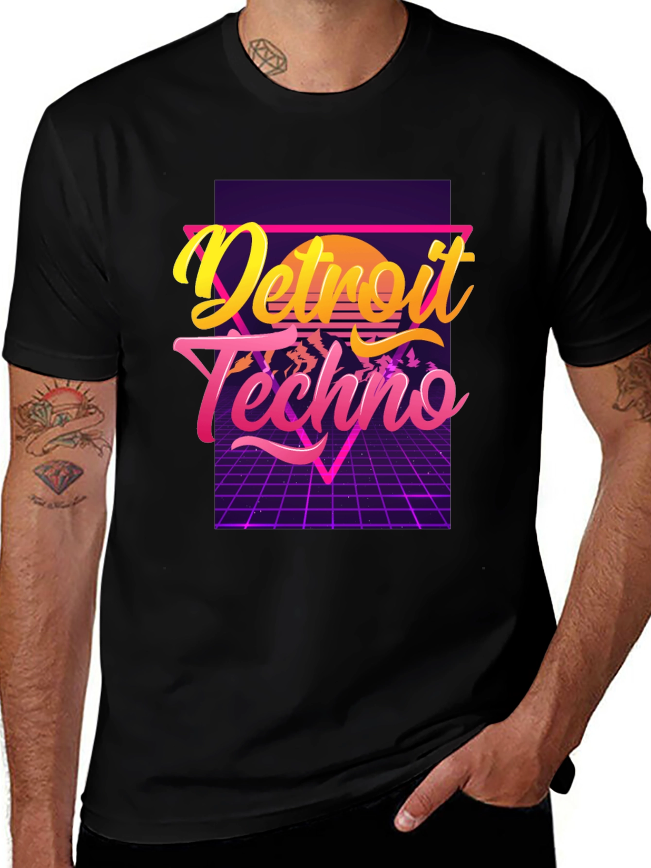 Detroit Techno T-Shirt 80s Synthwave Design