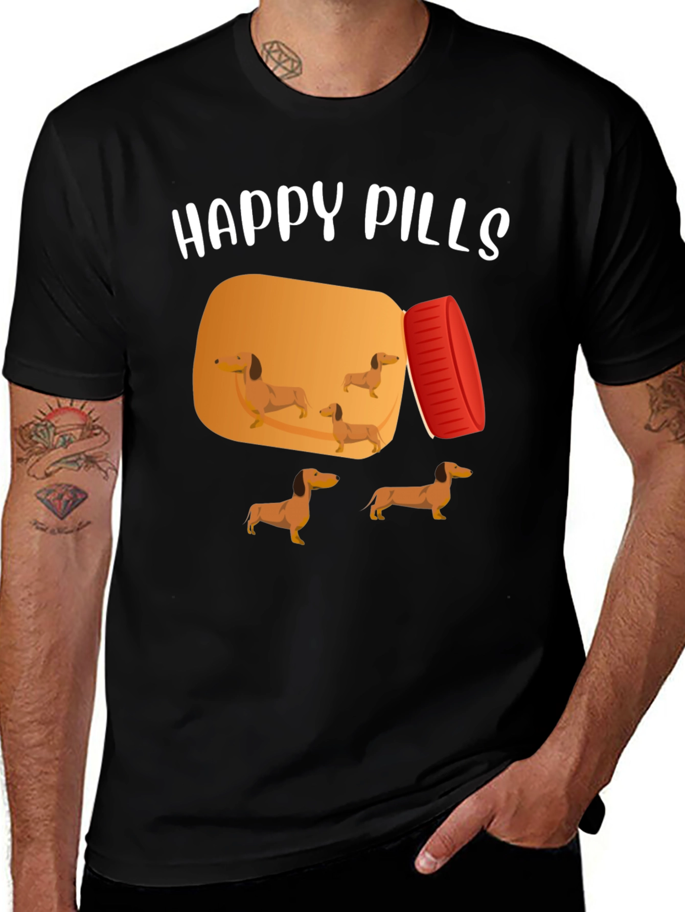 Variant 18 of Happy Pills Dachshund T-Shirt